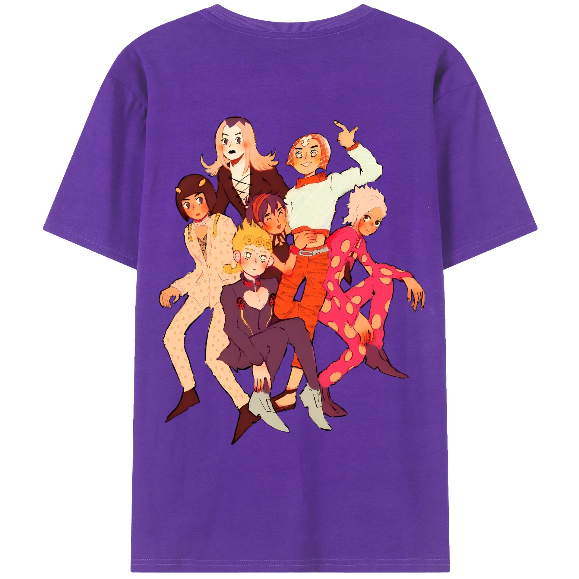 ジョジョの奇妙な冒険 JoJo's Bizarre Adventure 綿100％ メンズ半袖Tシャツ（バックプリント） 通気性