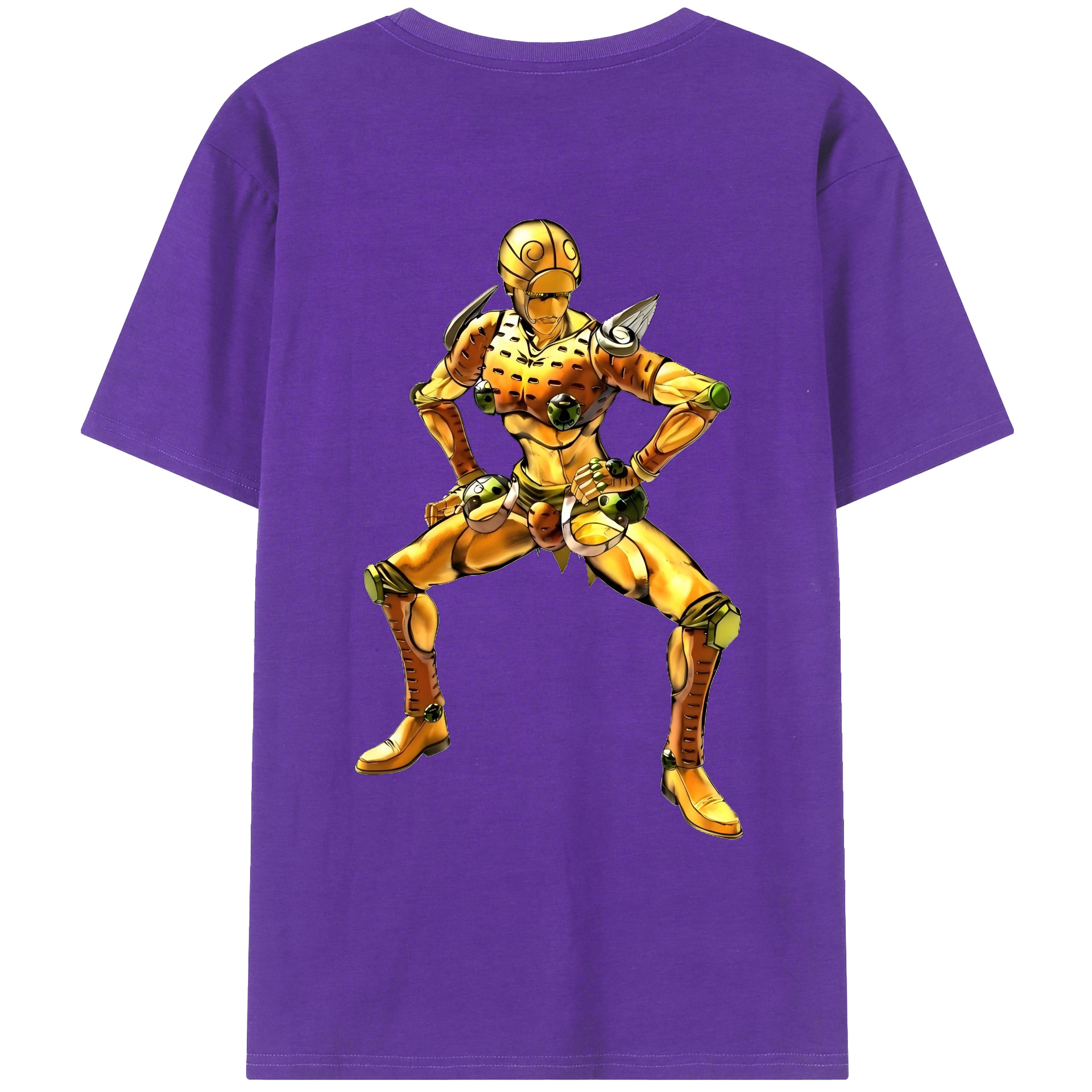 （画像用） ジョジョの奇妙な冒険 ジョルノ?ジョバァーナ JoJo's Bizarre Adventure Giorno Giovanna 綿100％ メンズ半袖Tシャツ（バックプリント） 通気性