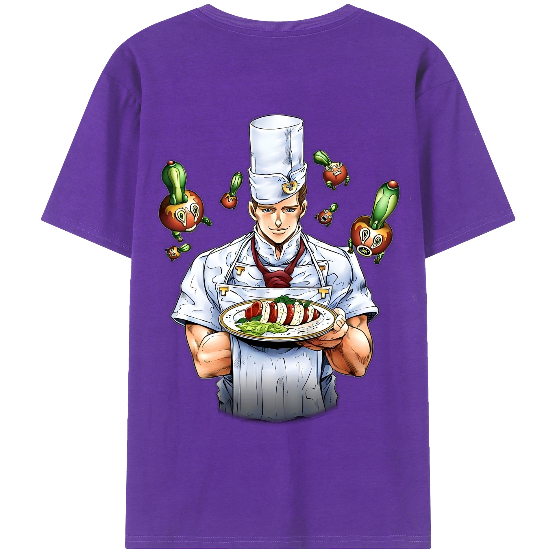 （画像用） ジョジョの奇妙な冒険 Tonio Trussardi JoJo's Bizarre Adventure トニオ?トラッサルディ 綿100％ メンズ半袖Tシャツ（バックプリント） 通気性