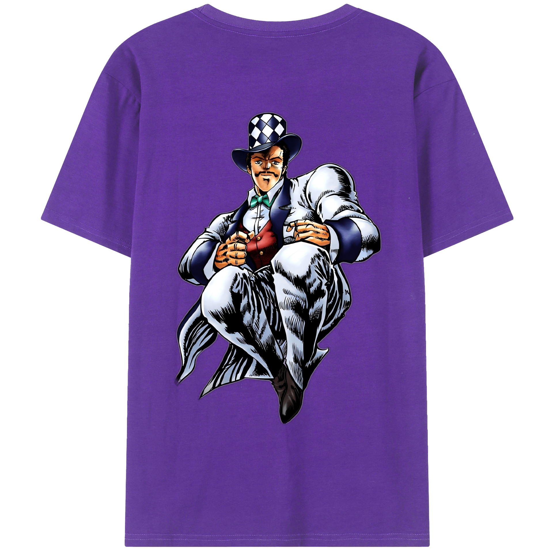 （画像用） ジョジョの奇妙な冒険 ウィル?アントニオ?ツェペリ JoJo's Bizarre Adventure Will Anthonio Zeppeli 綿100％ メンズ半袖Tシャツ（バックプリント） 通気性