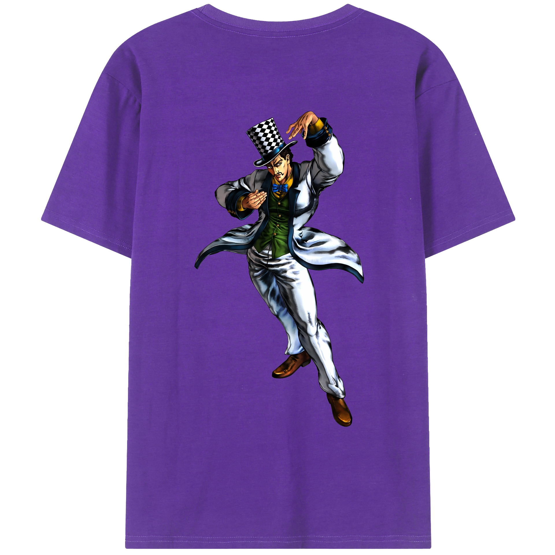 （画像用） ジョジョの奇妙な冒険 ウィル?アントニオ?ツェペリ JoJo's Bizarre Adventure Will Anthonio Zeppeli 綿100％ メンズ半袖Tシャツ（バックプリント） 通気性