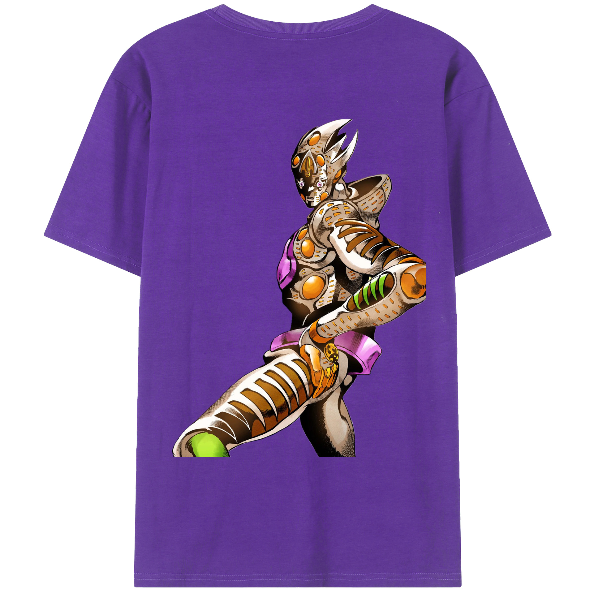 （画像用） ジョジョの奇妙な冒険 ジョルノ?ジョバァーナ JoJo's Bizarre Adventure Giorno Giovanna 綿100％ メンズ半袖Tシャツ（バックプリント） 通気性