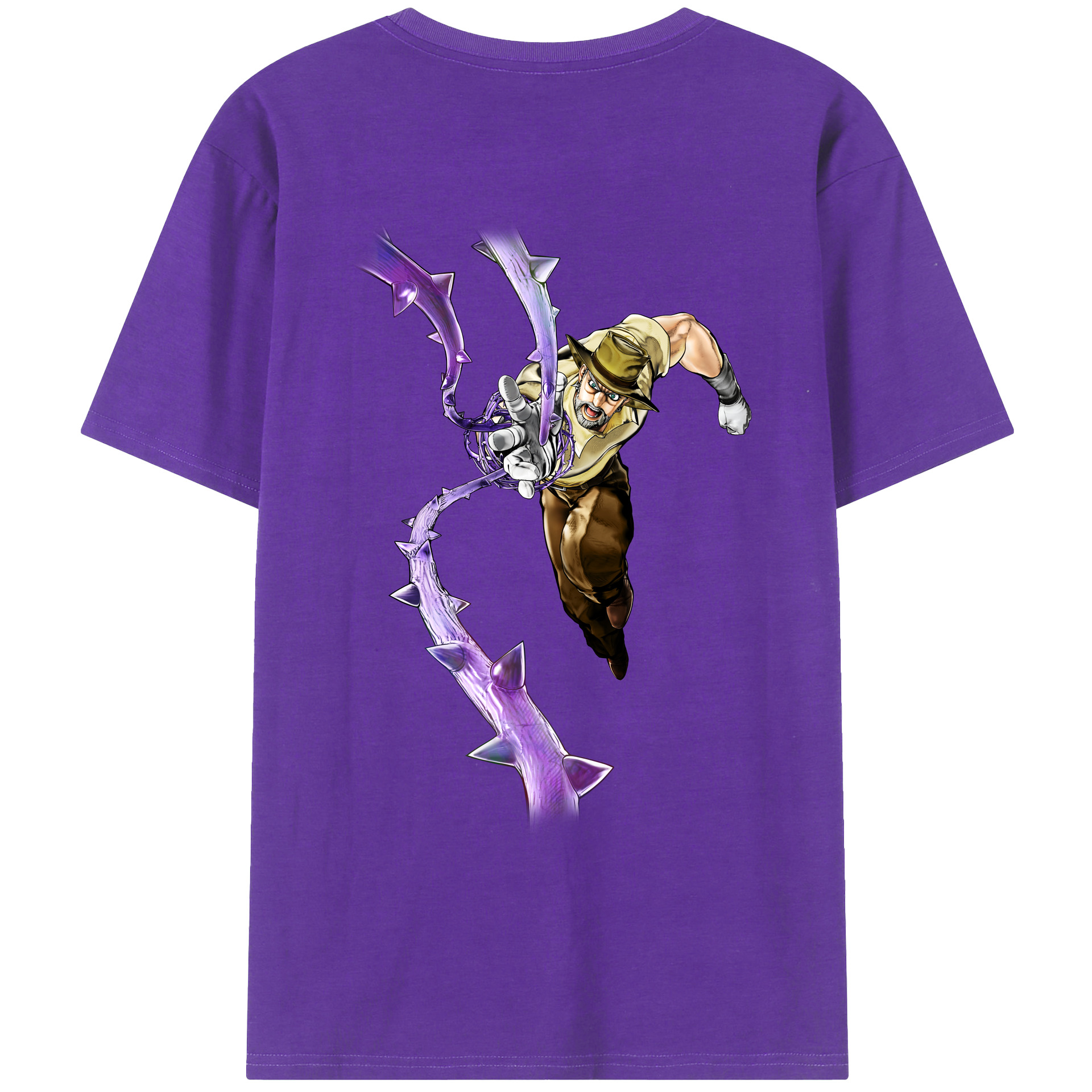 （画像用） ジョジョの奇妙な冒険 ジョセフ?ジョースター JoJo's Bizarre Adventure Joseph Joestar 綿100％ メンズ半袖Tシャツ（バックプリント） 通気性