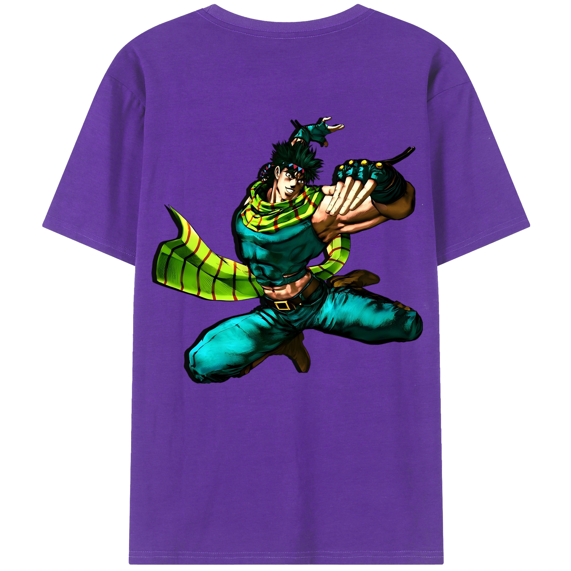 （画像用） ジョジョの奇妙な冒険 ジョセフ?ジョースター JoJo's Bizarre Adventure Joseph Joestar 綿100％ メンズ半袖Tシャツ（バックプリント） 通気性