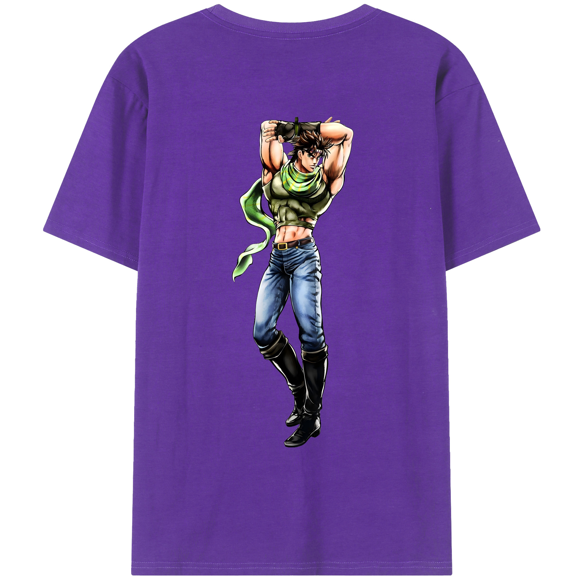 （画像用） ジョジョの奇妙な冒険 ジョセフ?ジョースター JoJo's Bizarre Adventure Joseph Joestar 綿100％ メンズ半袖Tシャツ（バックプリント） 通気性