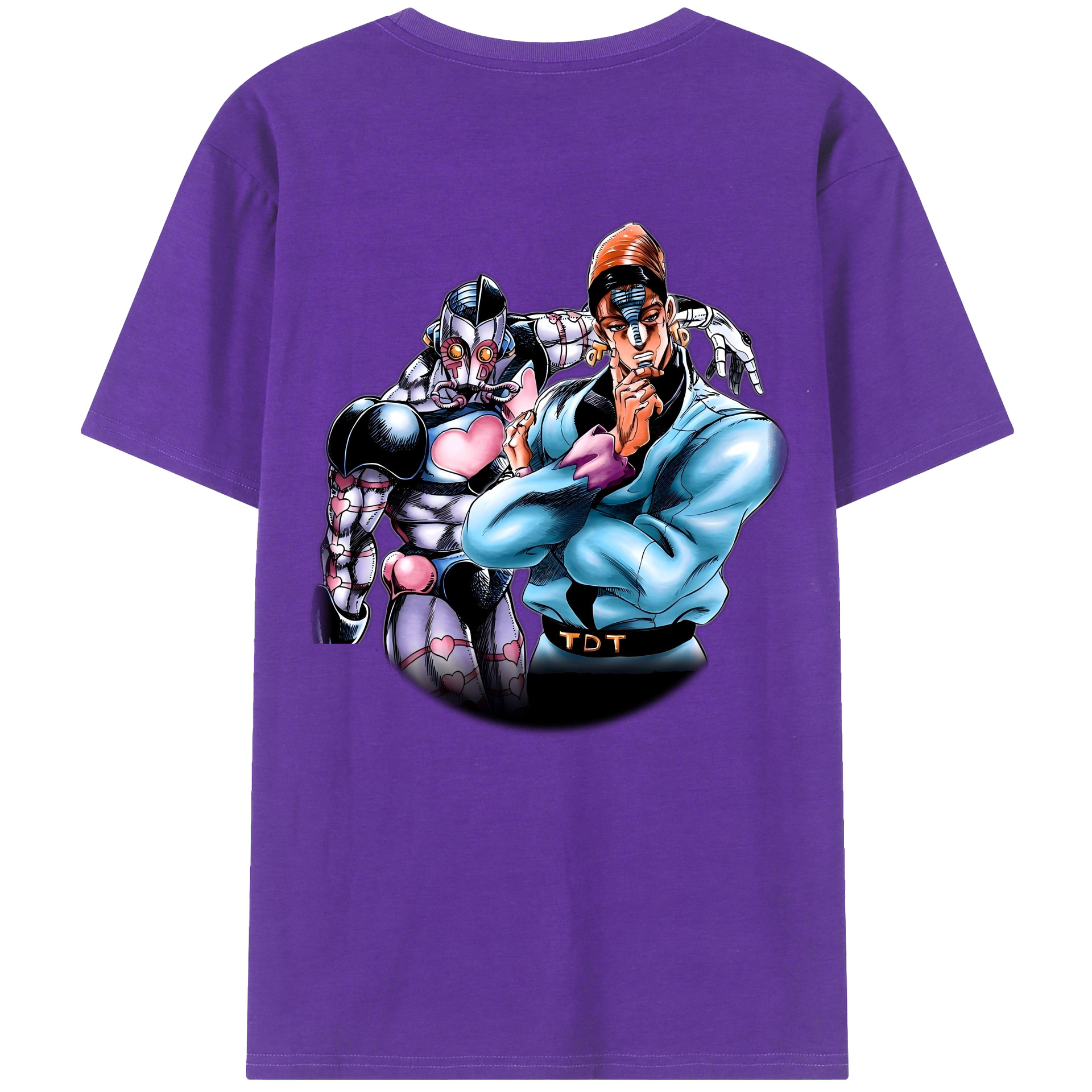 （画像用） ジョジョの奇妙な冒険 ひがしかた じょうすけ JoJo's Bizarre Adventure Higashikata Josuke 綿100％ メンズ半袖Tシャツ（バックプリント） 通気性