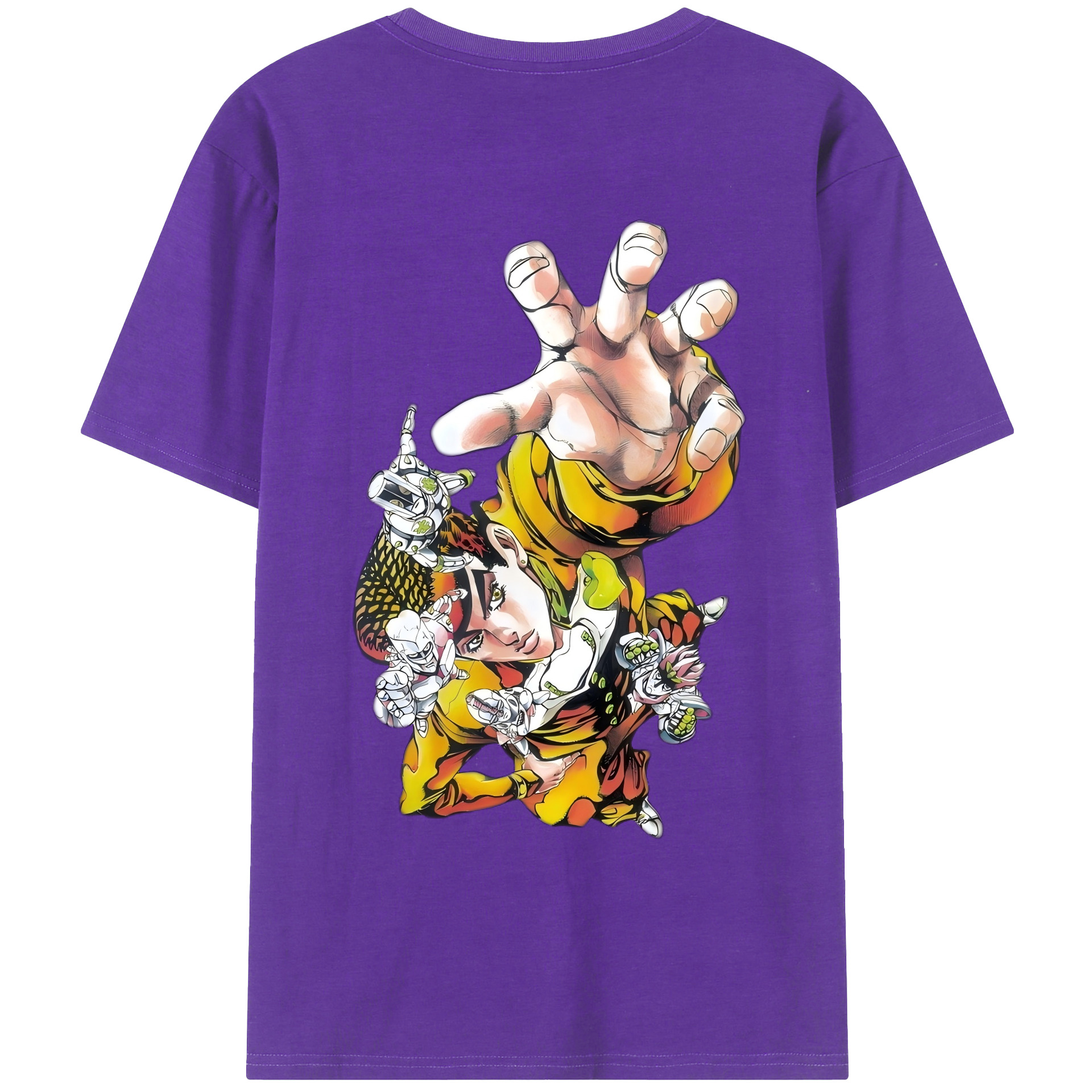 （画像用） ジョジョの奇妙な冒険 ひがしかた じょうすけ JoJo's Bizarre Adventure Higashikata Josuke 綿100％ メンズ半袖Tシャツ（バックプリント） 通気性