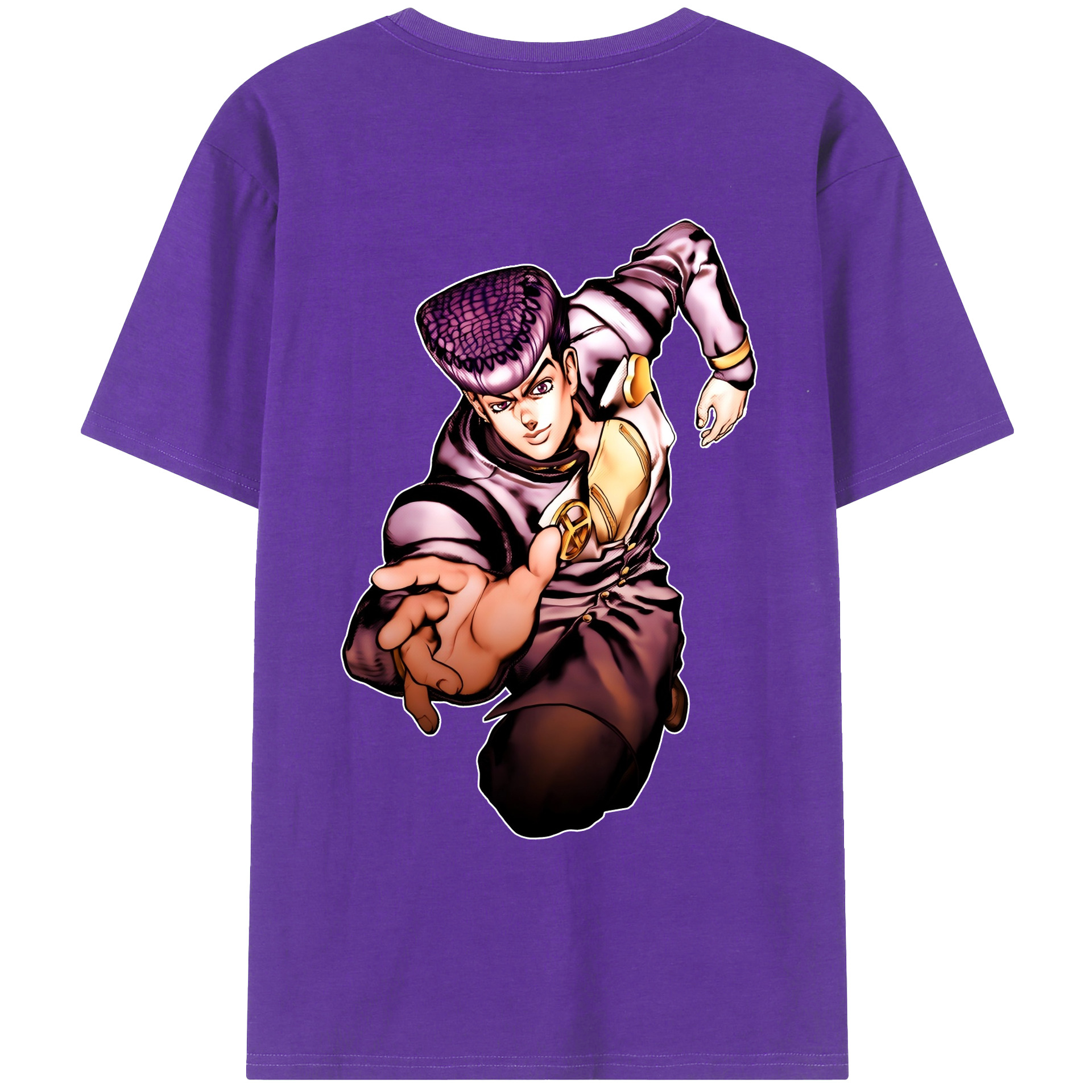 （画像用） ジョジョの奇妙な冒険 ひがしかた じょうすけ JoJo's Bizarre Adventure Higashikata Josuke 綿100％ メンズ半袖Tシャツ（バックプリント） 通気性
