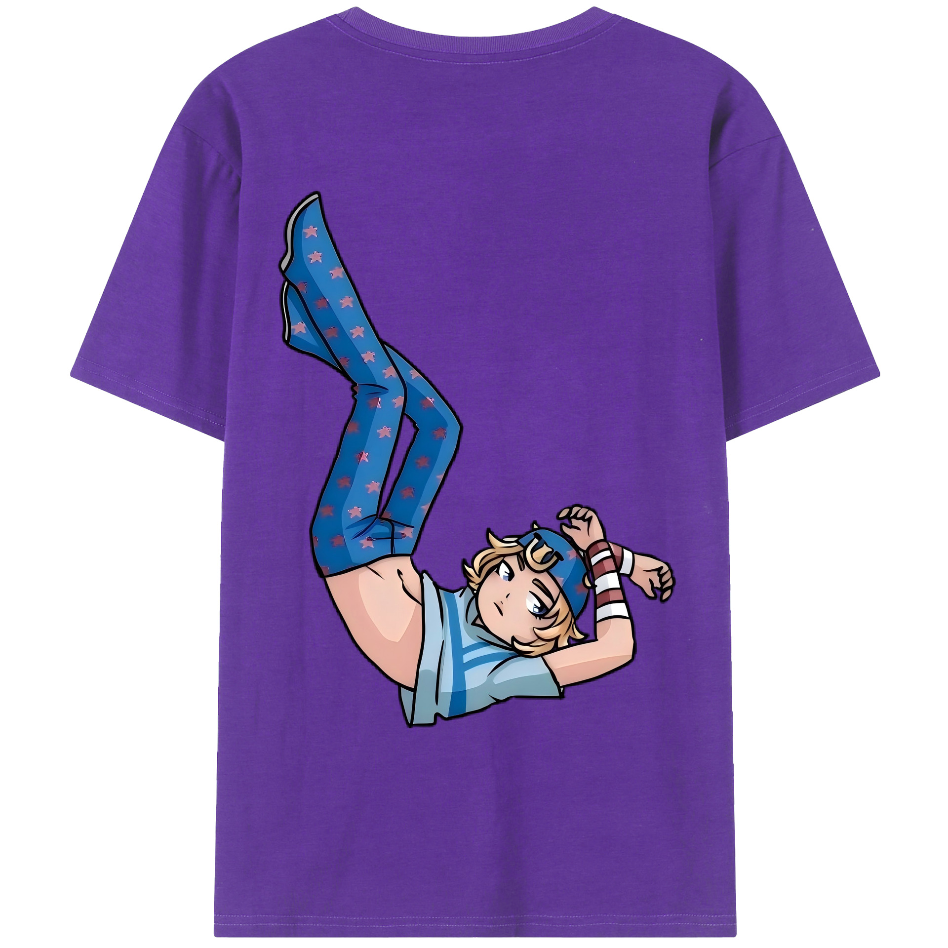 （画像用） ジョジョの奇妙な冒険 グイード?ミスタ JoJo's Bizarre Adventure Guido Mista 綿100％ メンズ半袖Tシャツ（バックプリント） 通気性