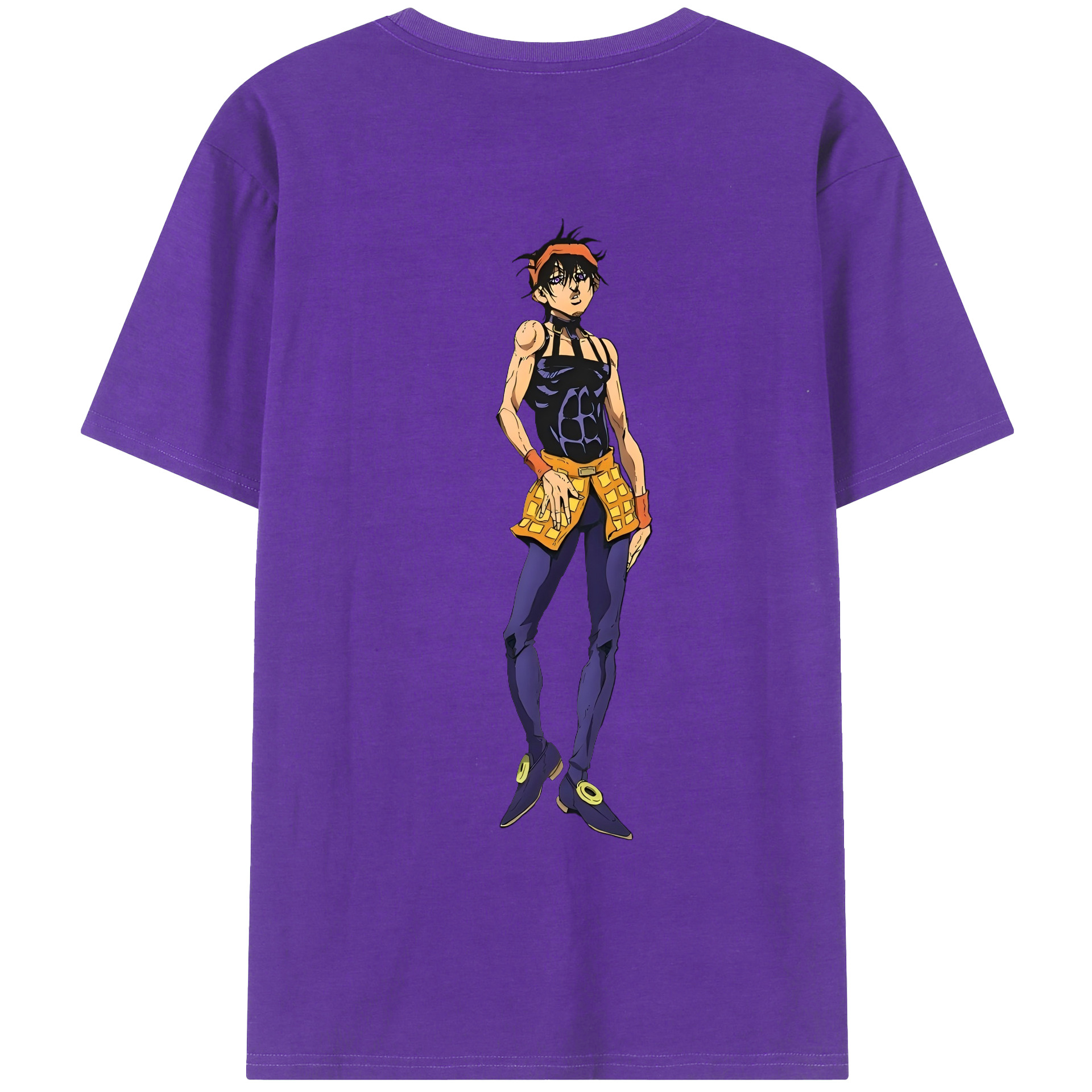 （画像用） ジョジョの奇妙な冒険 ナランチャ?ギルガ JoJo's Bizarre Adventure Narancia Ghirga 綿100％ メンズ半袖Tシャツ（バックプリント） 通気性