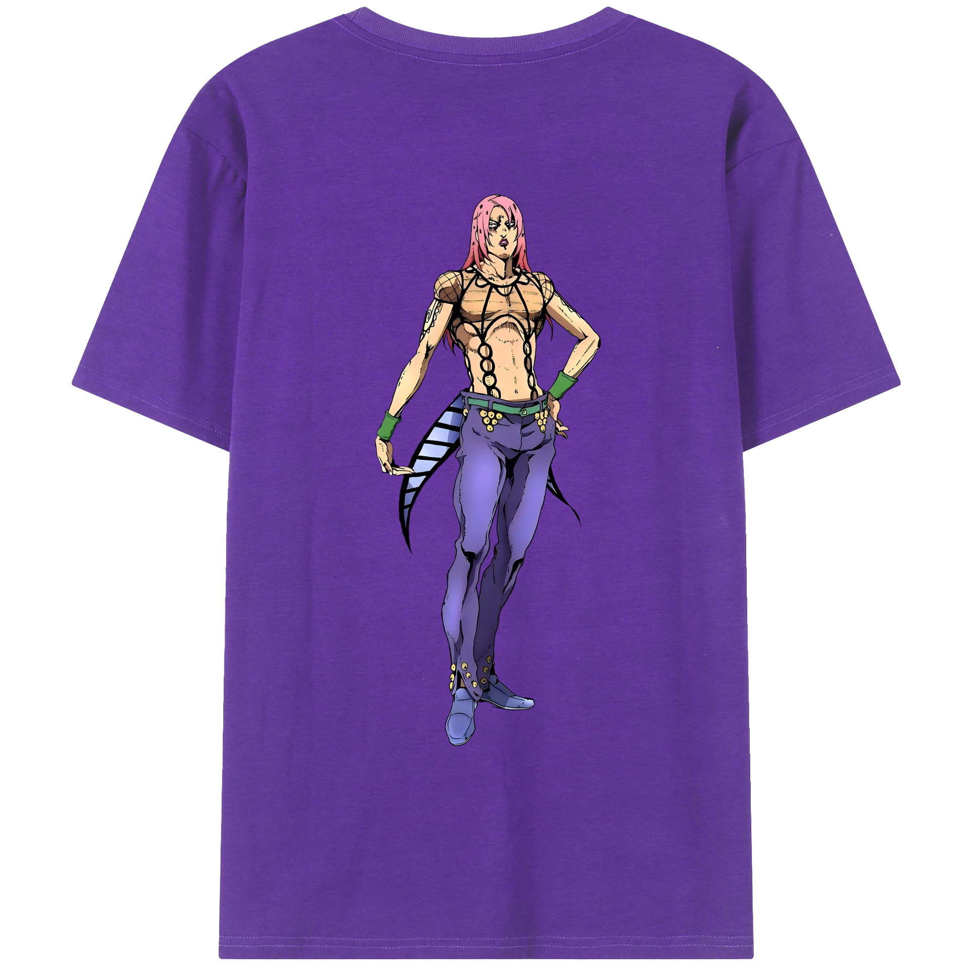 （画像用） ジョジョの奇妙な冒険 ビネガー?ドッピオ JoJo's Bizarre Adventure Vinegar Doppio 綿100％ メンズ半袖Tシャツ（バックプリント） 通気性