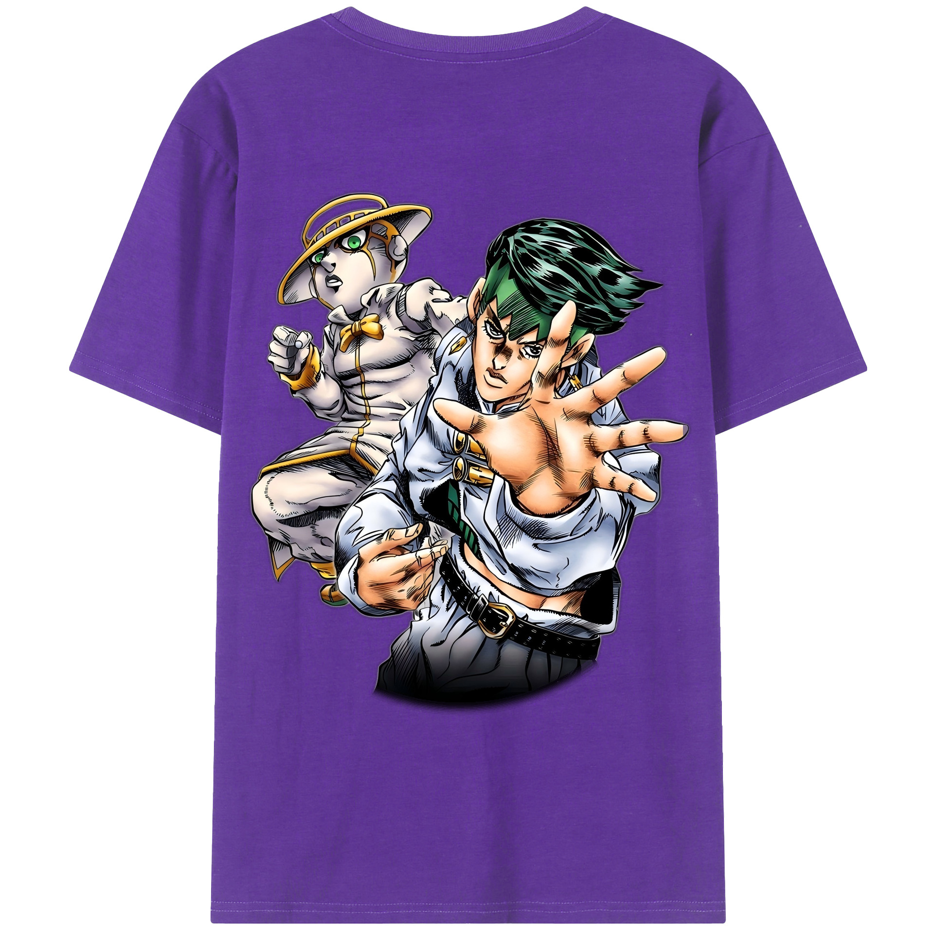 （画像用） ジョジョの奇妙な冒険 岸辺 露伴（きしべ ろはん） JoJo's Bizarre Adventure Rohan Kishibe 綿100％ メンズ半袖Tシャツ（バックプリント） 通気性