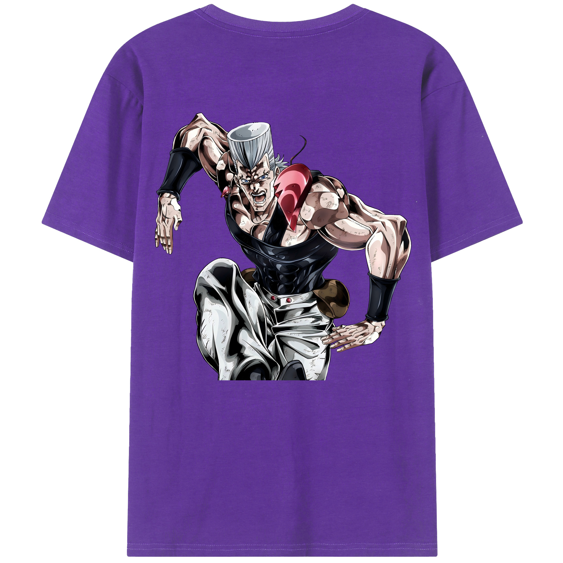 （画像用） ジョジョの奇妙な冒険 ジャン＝ピエール?ポルナレフ JoJo's Bizarre Adventure Jan Pierre Polnareff 綿100％ メンズ半袖Tシャツ（バックプリント） 通気性