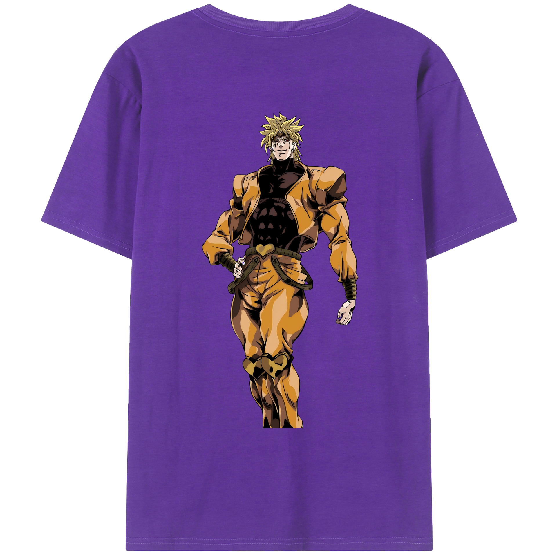 （画像用） ジョジョの奇妙な冒険 ディオ?ブランドー JoJo's Bizarre Adventure Dio Brando 綿100％ メンズ半袖Tシャツ（バックプリント） 通気性