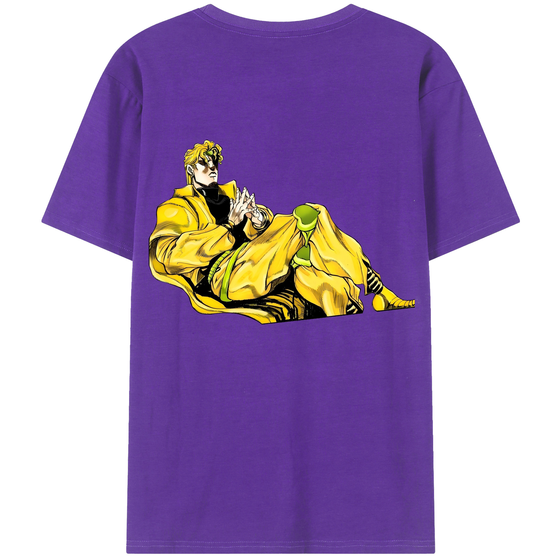 （画像用） ジョジョの奇妙な冒険 ディオ?ブランドー JoJo's Bizarre Adventure Dio Brando 綿100％ メンズ半袖Tシャツ（バックプリント） 通気性
