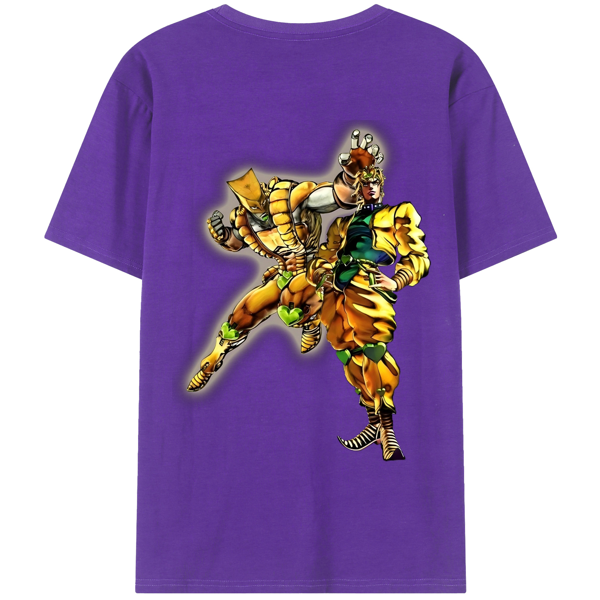 （画像用） ジョジョの奇妙な冒険 ディオ?ブランドー JoJo's Bizarre Adventure Dio Brando 綿100％ メンズ半袖Tシャツ（バックプリント） 通気性