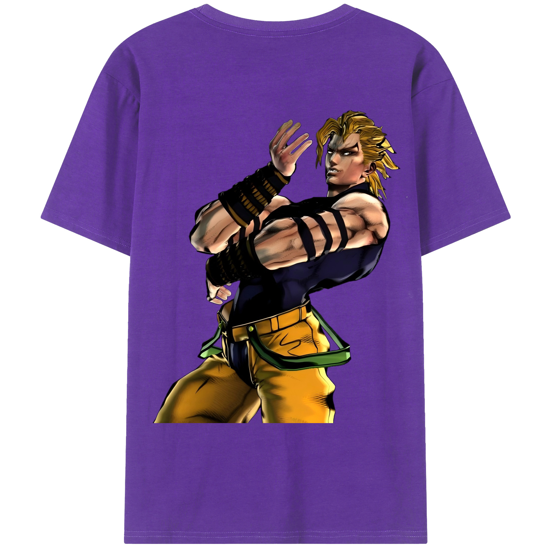 （画像用） ジョジョの奇妙な冒険 ディオ?ブランドー JoJo's Bizarre Adventure Dio Brando 綿100％ メンズ半袖Tシャツ（バックプリント） 通気性