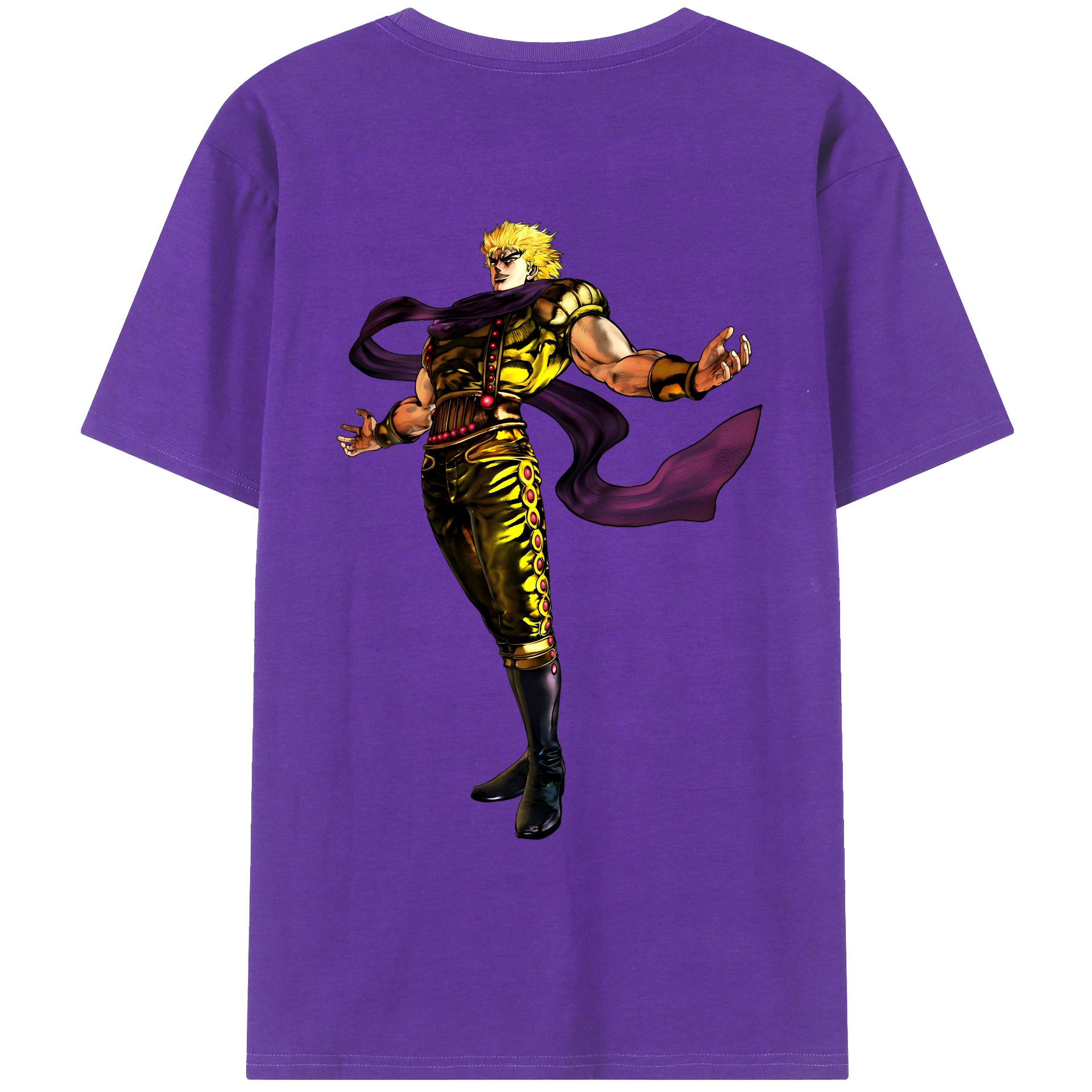 （画像用） ジョジョの奇妙な冒険 ディオ?ブランドー JoJo's Bizarre Adventure Dio Brando 綿100％ メンズ半袖Tシャツ（バックプリント） 通気性