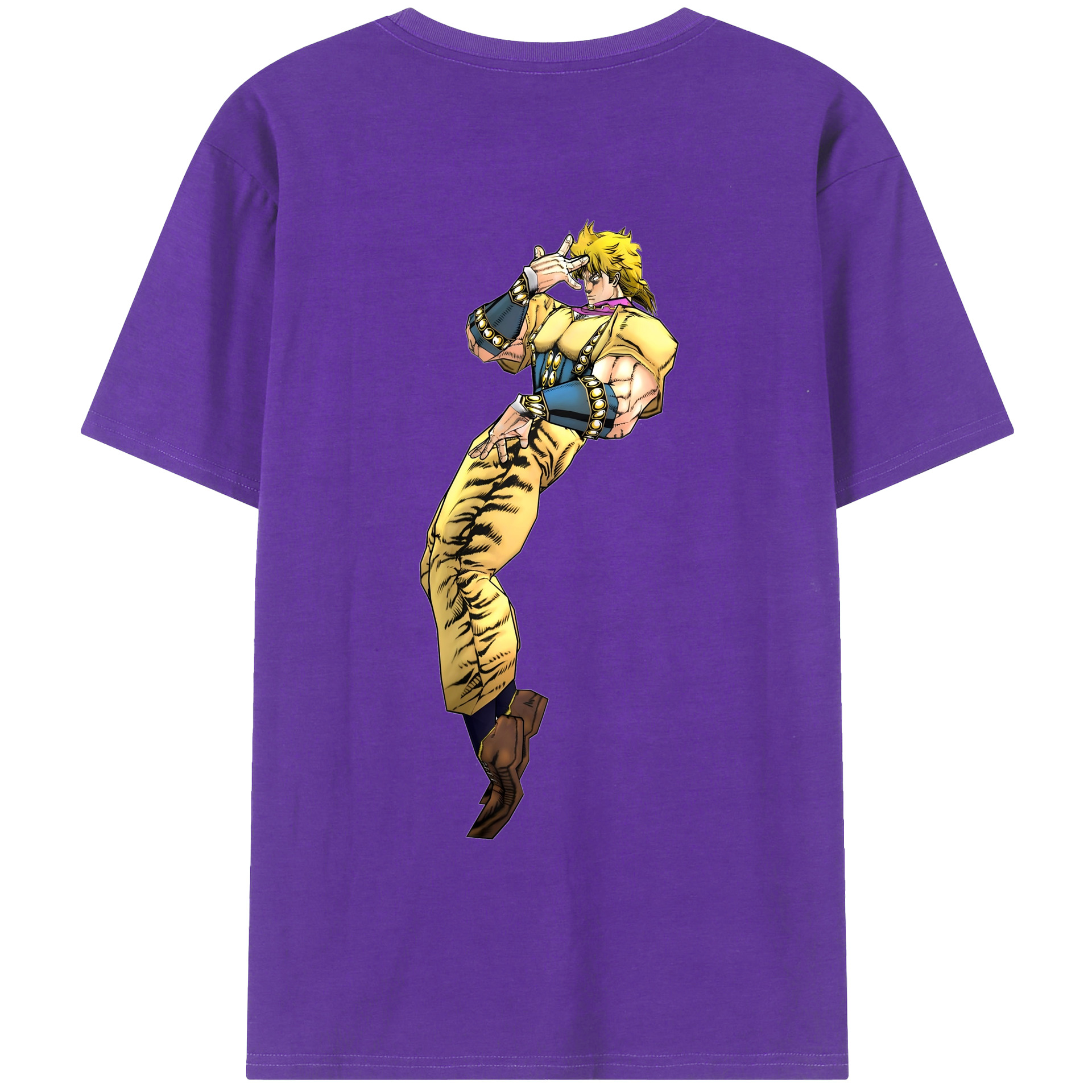 （画像用） ジョジョの奇妙な冒険 ディオ?ブランドー JoJo's Bizarre Adventure Dio Brando 綿100％ メンズ半袖Tシャツ（バックプリント） 通気性