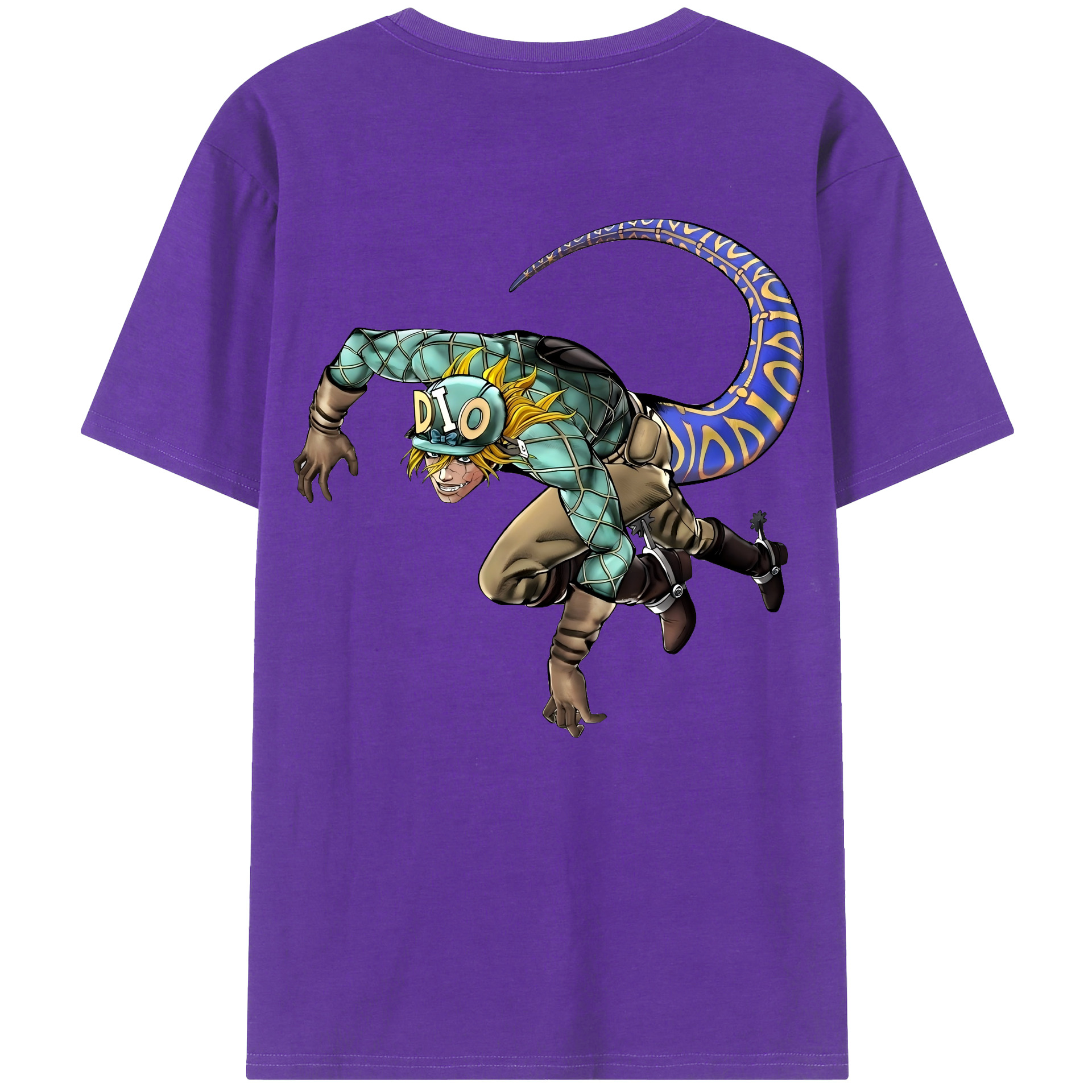 （画像用） ジョジョの奇妙な冒険 ディオ?ブランドー JoJo's Bizarre Adventure Dio Brando 綿100％ メンズ半袖Tシャツ（バックプリント） 通気性