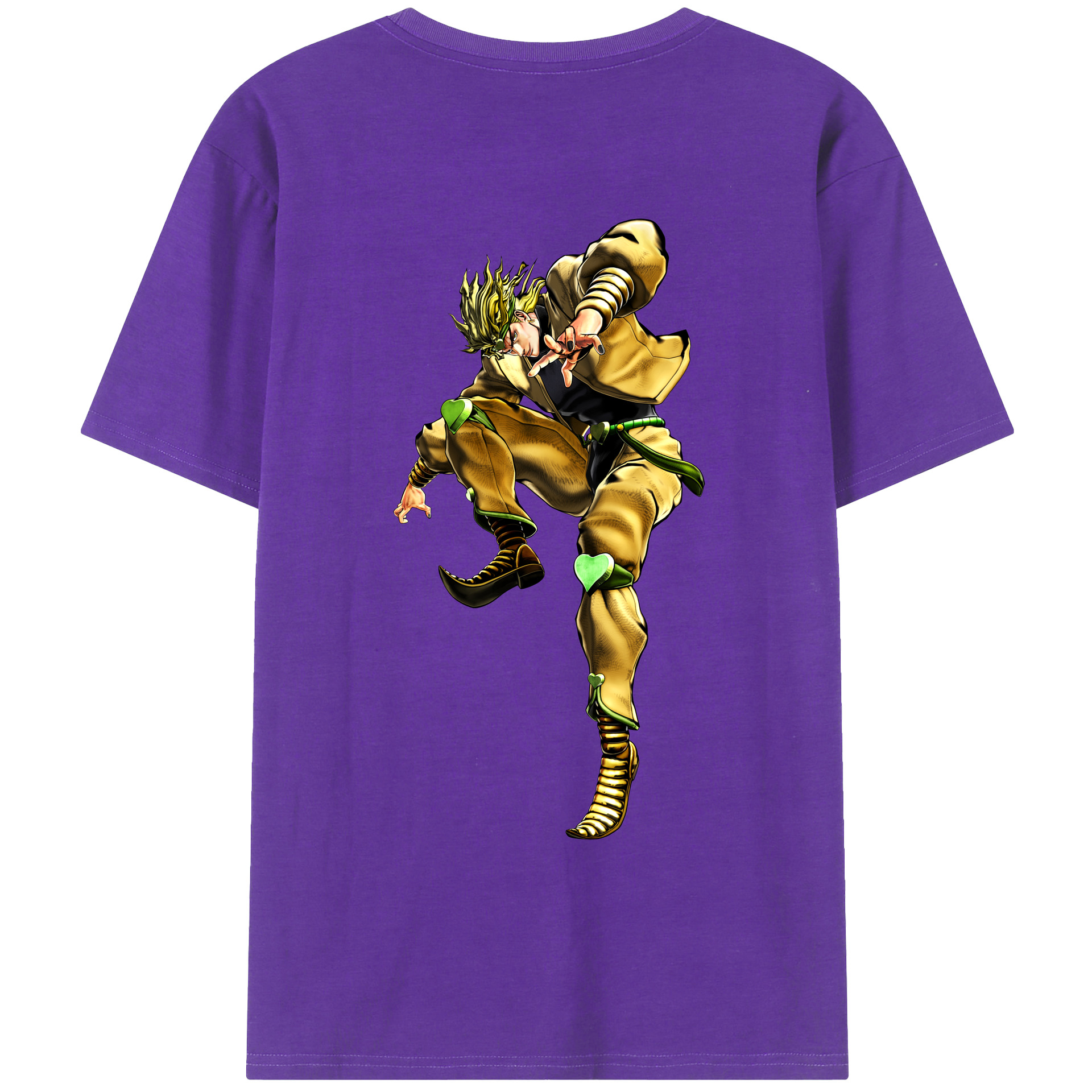 （画像用） ジョジョの奇妙な冒険 ディオ?ブランドー JoJo's Bizarre Adventure Dio Brando 綿100％ メンズ半袖Tシャツ（バックプリント） 通気性