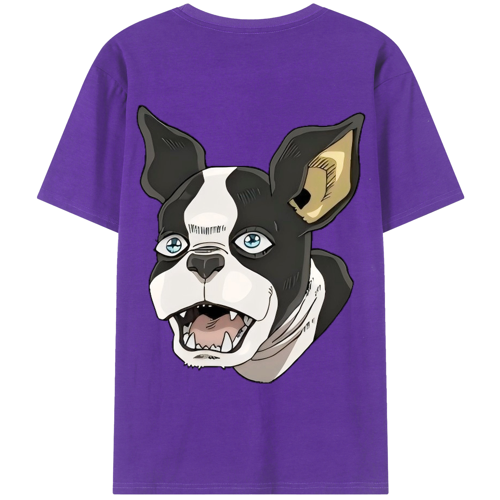 （画像用） ジョジョの奇妙な冒険 イギー JoJo's Bizarre Adventure Iggy 綿100％ メンズ半袖Tシャツ（バックプリント） 通気性