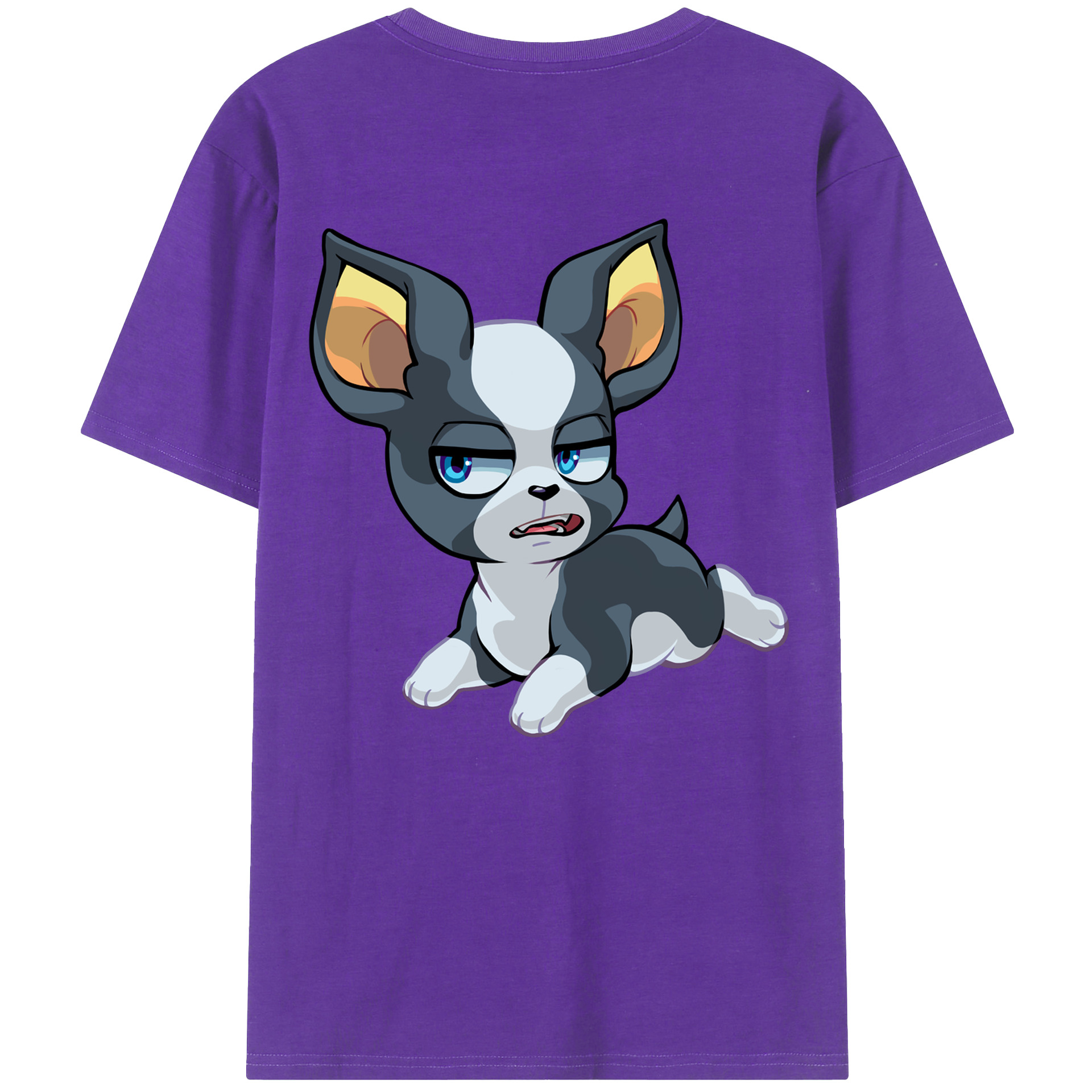 （画像用） ジョジョの奇妙な冒険 イギー JoJo's Bizarre Adventure Iggy 綿100％ メンズ半袖Tシャツ（バックプリント） 通気性