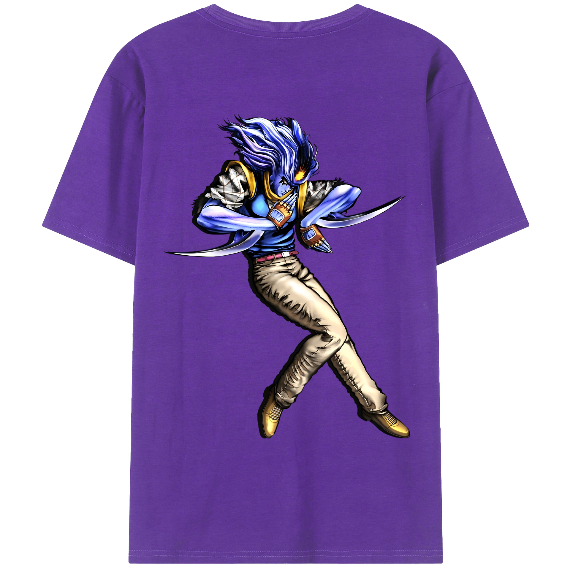 （画像用） ジョジョの奇妙な冒険 JoJo's Bizarre Adventure 綿100％ メンズ半袖Tシャツ（バックプリント） 通気性