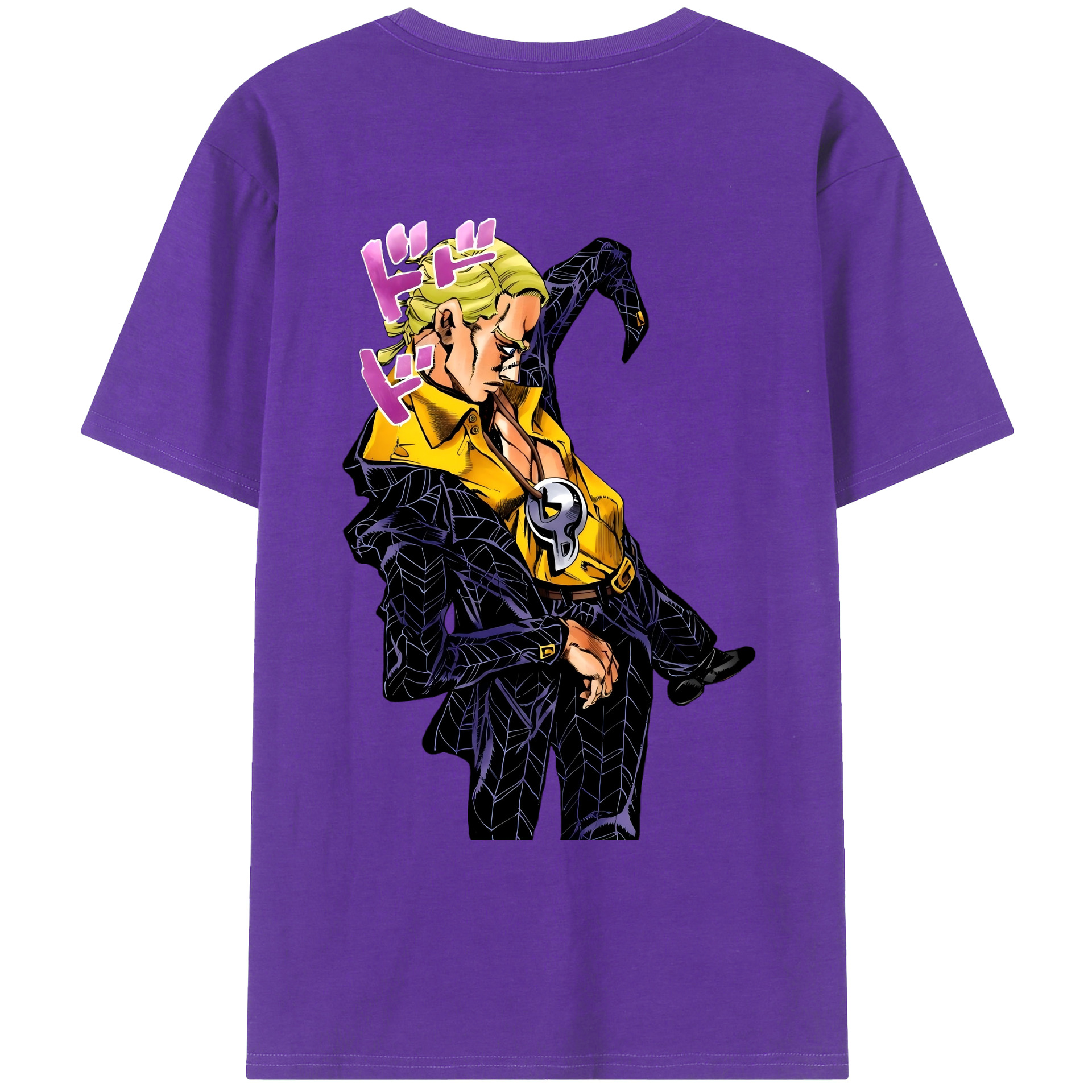 （画像用） ジョジョの奇妙な冒険 プロシュート JoJo's Bizarre Adventure Prosciutto 綿100％ メンズ半袖Tシャツ（バックプリント） 通気性