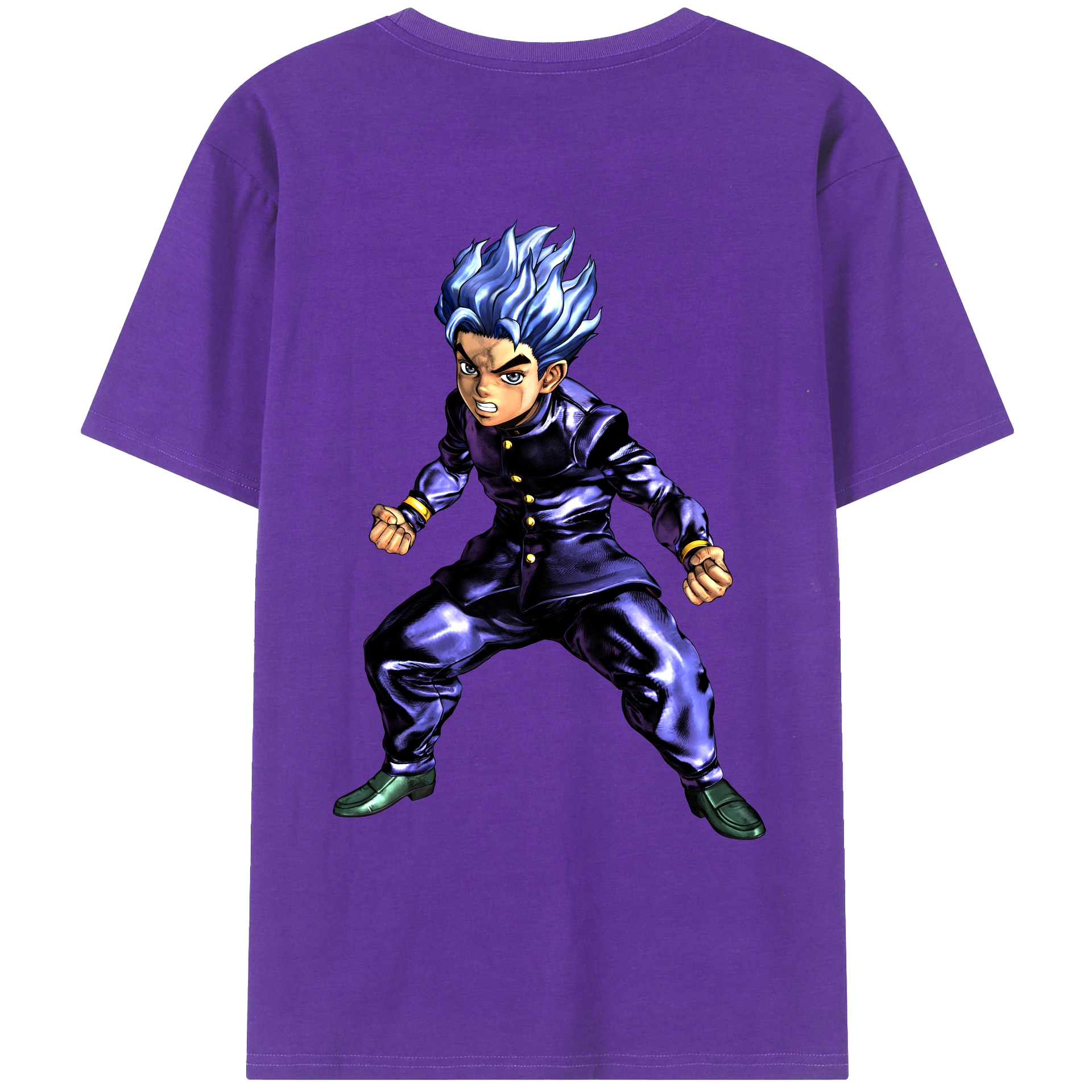 （画像用） ジョジョの奇妙な冒険 広瀨康一 JoJo's Bizarre Adventure Hirose Koichi 綿100％ メンズ半袖Tシャツ（バックプリント） 通気性
