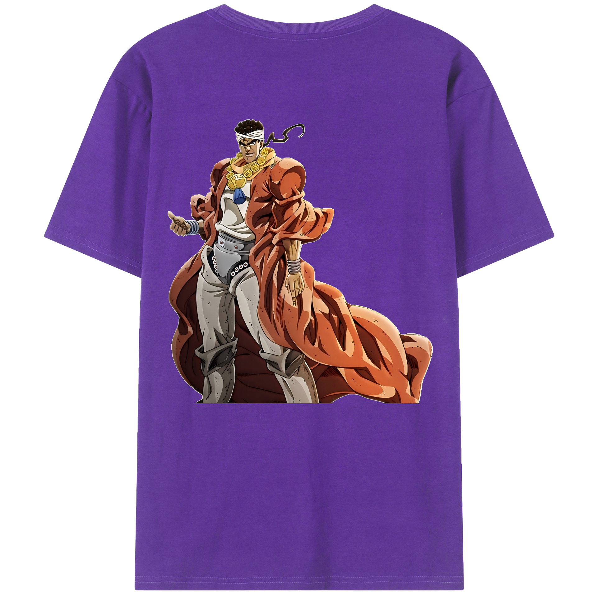 （画像用） ジョジョの奇妙な冒険 ムハンマド?アブドゥル JoJo's Bizarre Adventure Muhammad Avdol 綿100％ メンズ半袖Tシャツ（バックプリント） 通気性