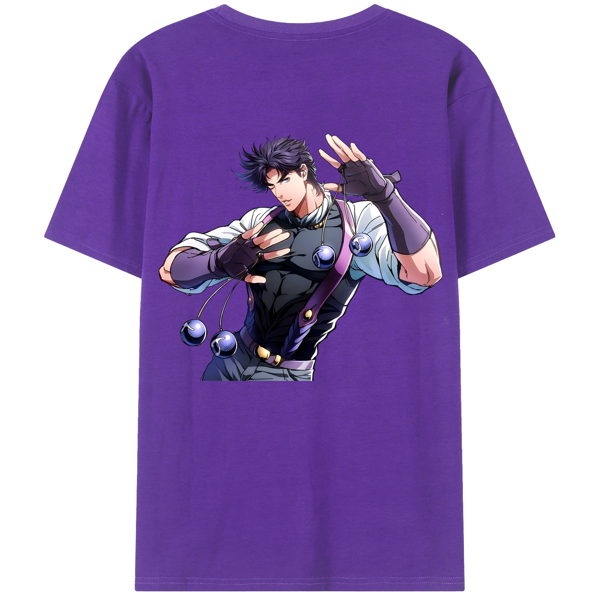 （画像用） ジョジョの奇妙な冒険 JoJo's Bizarre Adventure 綿100％ メンズ半袖Tシャツ（バックプリント） 通気性