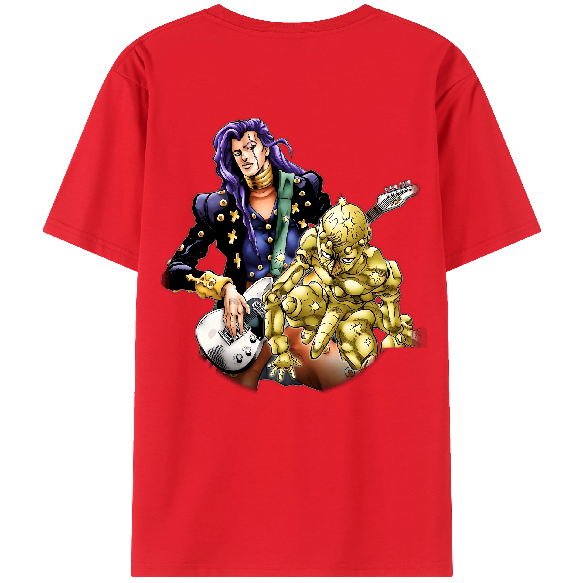 （画像用） ジョジョの奇妙な冒険 おといし あきら JoJo's Bizarre Adventure Akira Otoishi 綿100％ メンズ半袖Tシャツ（バックプリント） 通気性