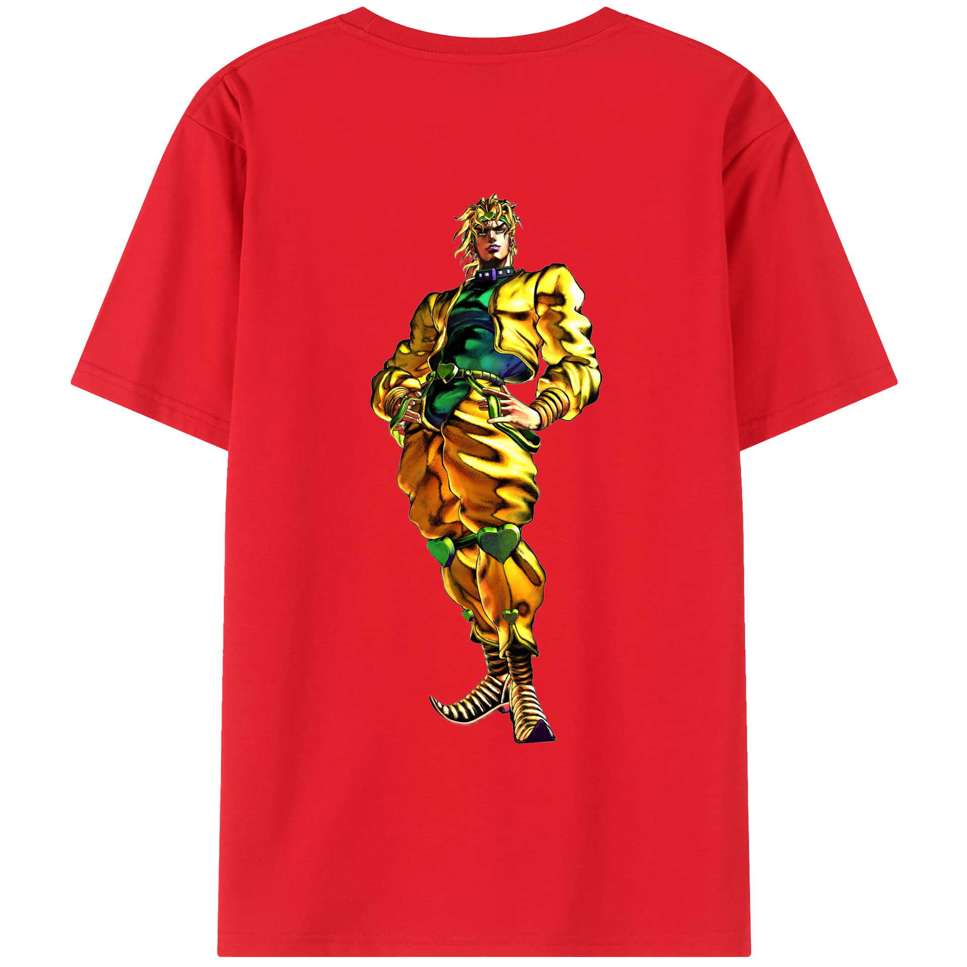 （画像用） ジョジョの奇妙な冒険 ディオ?ブランドー JoJo's Bizarre Adventure Dio Brando 綿100％ メンズ半袖Tシャツ（バックプリント） 通気性