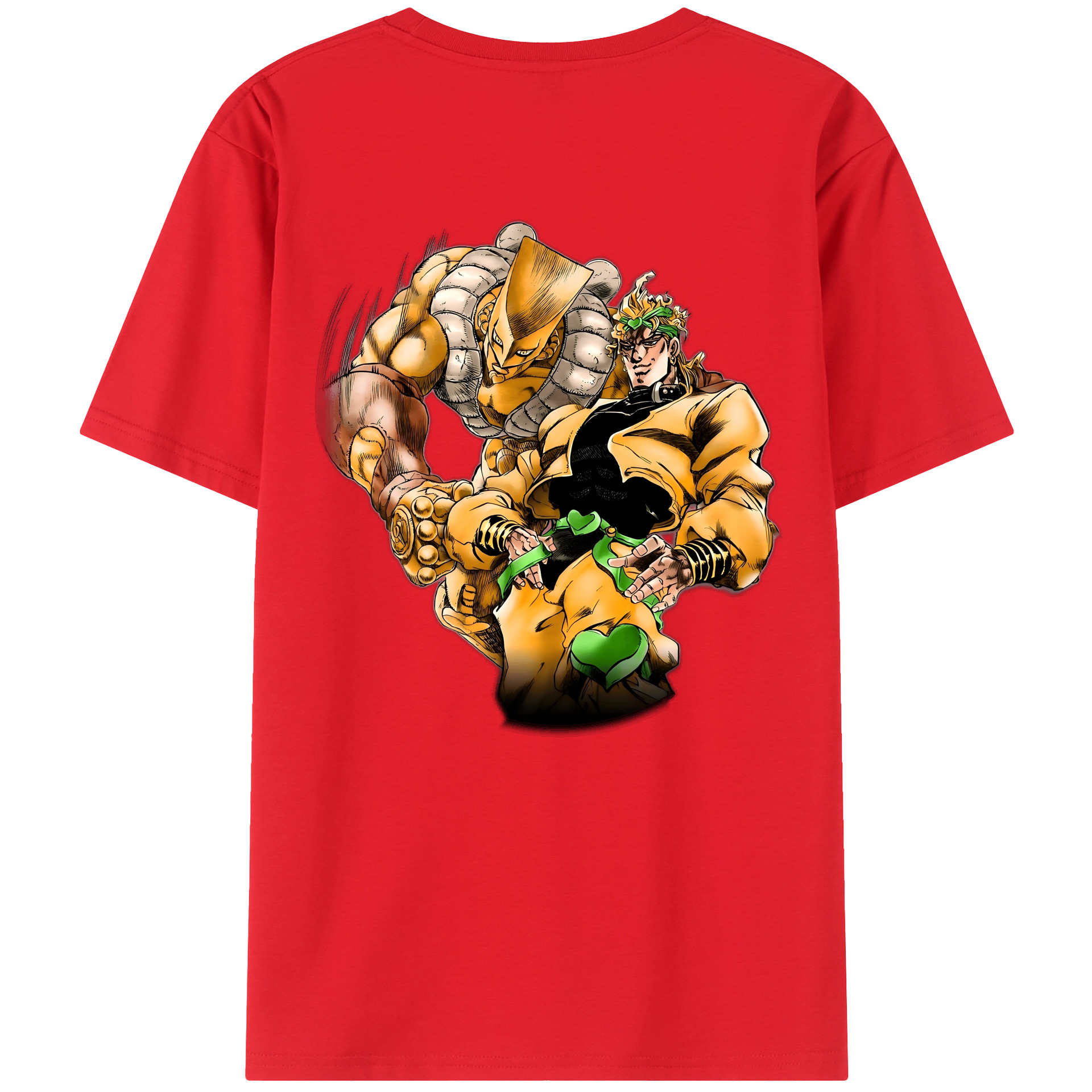 （画像用） ジョジョの奇妙な冒険 ディオ?ブランドー JoJo's Bizarre Adventure Dio Brando 綿100％ メンズ半袖Tシャツ（バックプリント） 通気性