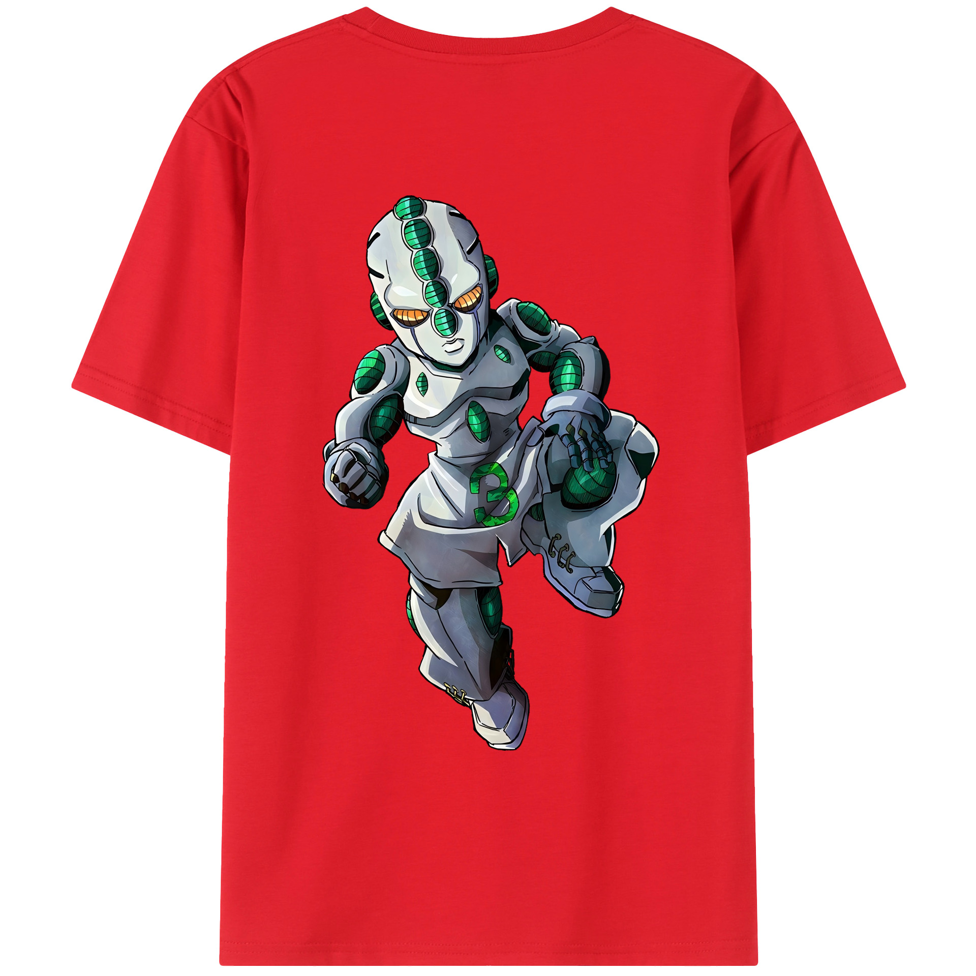 （画像用） ジョジョの奇妙な冒険 広瀨康一 JoJo's Bizarre Adventure Hirose Koichi 綿100％ メンズ半袖Tシャツ（バックプリント） 通気性