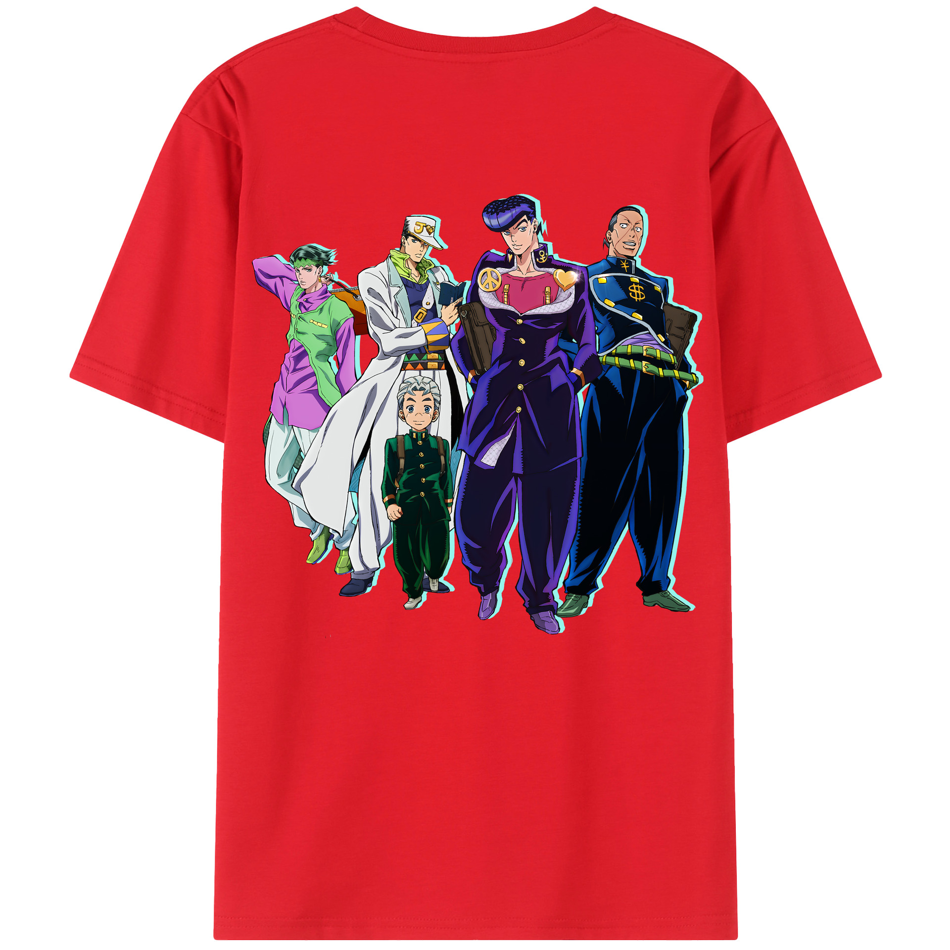 （画像用） ジョジョの奇妙な冒険 JoJo's Bizarre Adventure 綿100％ メンズ半袖Tシャツ（バックプリント） 通気性
