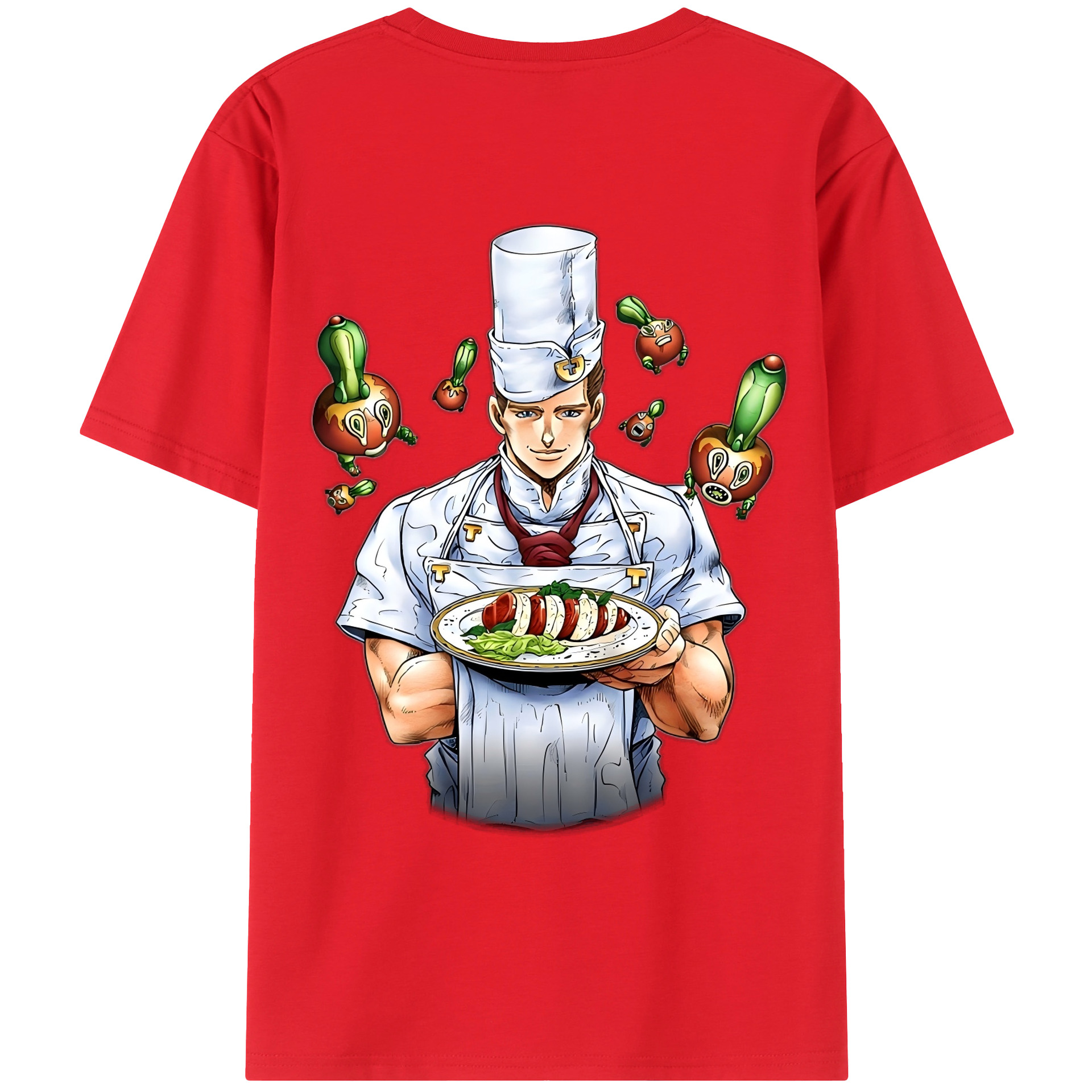 （画像用） ジョジョの奇妙な冒険 Tonio Trussardi JoJo's Bizarre Adventure トニオ?トラッサルディ 綿100％ メンズ半袖Tシャツ（バックプリント） 通気性