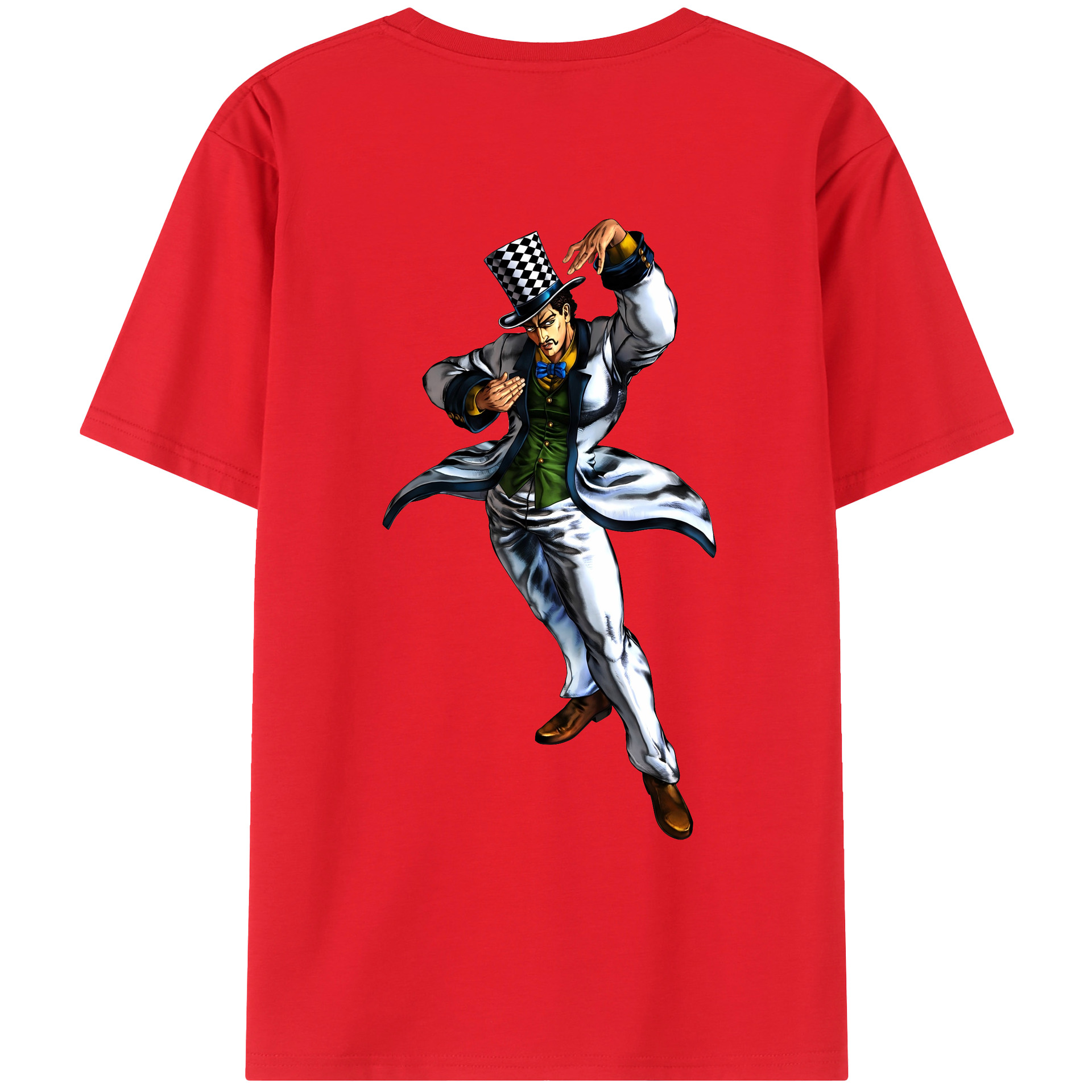 （画像用） ジョジョの奇妙な冒険 ウィル?アントニオ?ツェペリ JoJo's Bizarre Adventure Will Anthonio Zeppeli 綿100％ メンズ半袖Tシャツ（バックプリント） 通気性