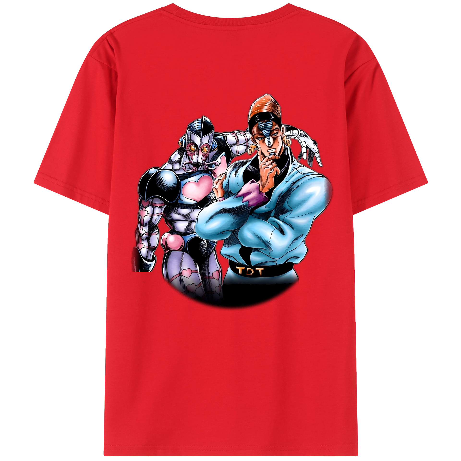 （画像用） ジョジョの奇妙な冒険 ひがしかた じょうすけ JoJo's Bizarre Adventure Higashikata Josuke 綿100％ メンズ半袖Tシャツ（バックプリント） 通気性