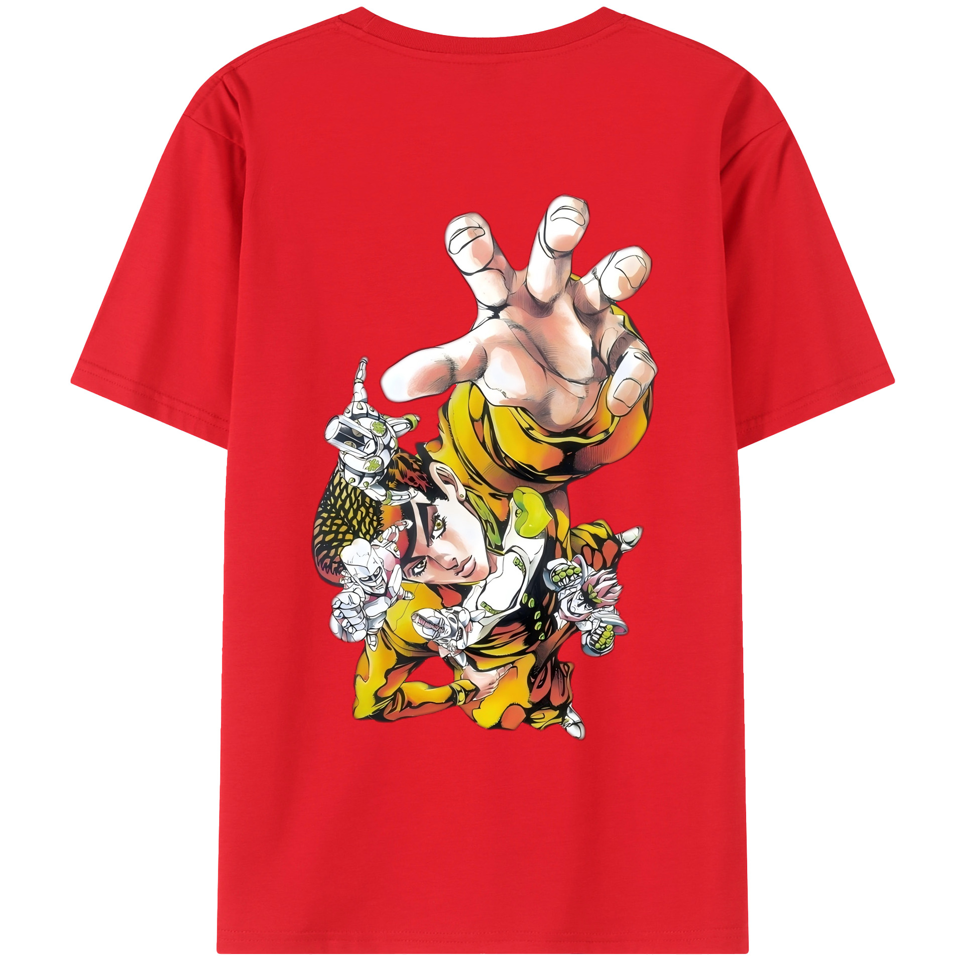 （画像用） ジョジョの奇妙な冒険 ひがしかた じょうすけ JoJo's Bizarre Adventure Higashikata Josuke 綿100％ メンズ半袖Tシャツ（バックプリント） 通気性
