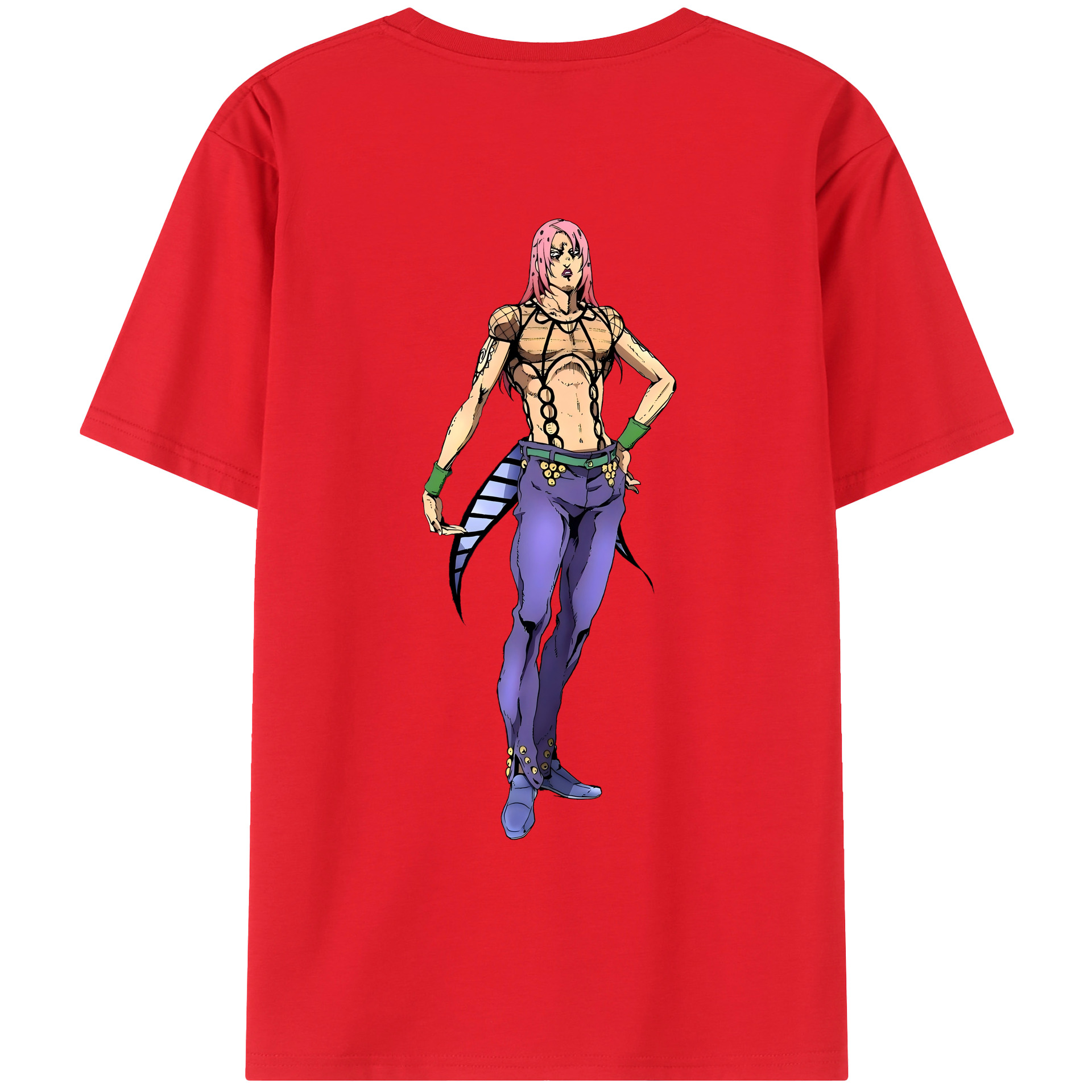 （画像用） ジョジョの奇妙な冒険 ビネガー?ドッピオ JoJo's Bizarre Adventure Vinegar Doppio 綿100％ メンズ半袖Tシャツ（バックプリント） 通気性