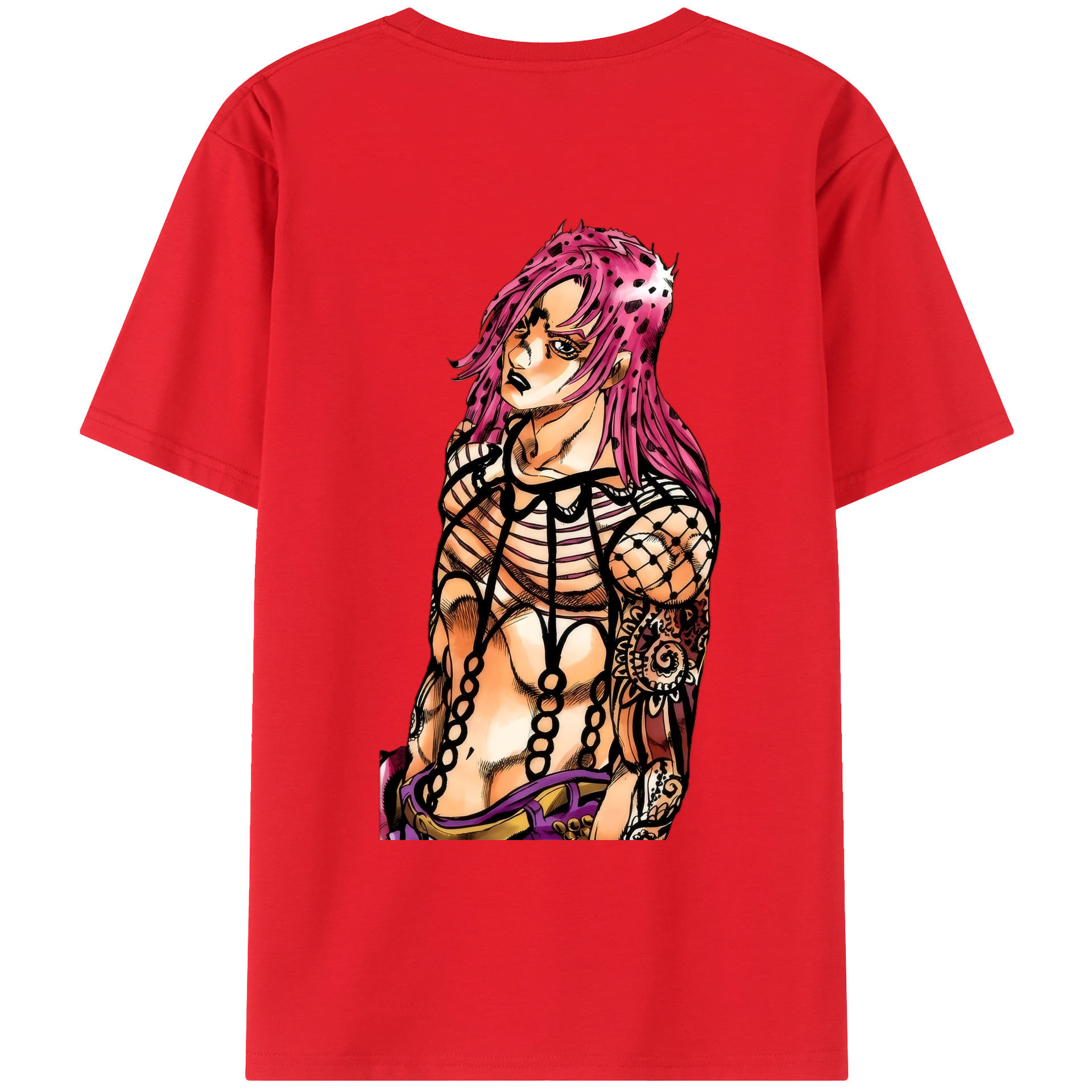 （画像用） ジョジョの奇妙な冒険 ビネガー?ドッピオ JoJo's Bizarre Adventure Vinegar Doppio 綿100％ メンズ半袖Tシャツ（バックプリント） 通気性