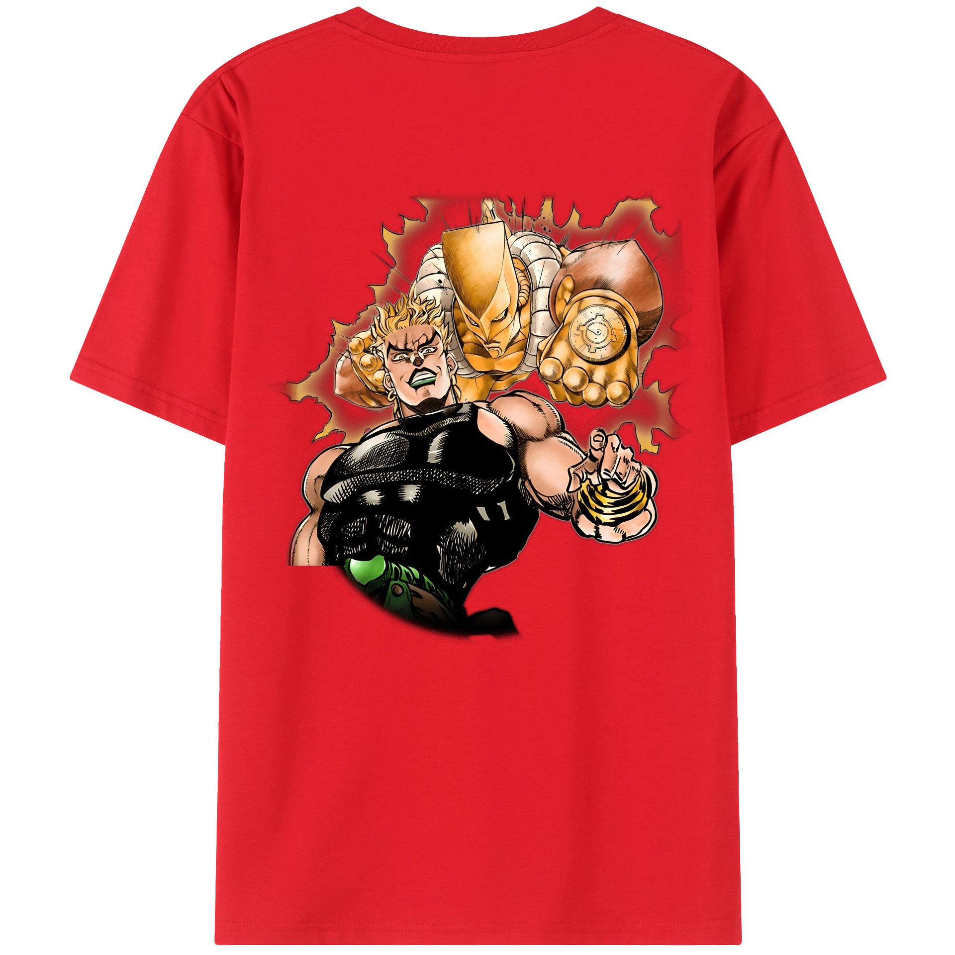 （画像用） ジョジョの奇妙な冒険 ディオ?ブランドー JoJo's Bizarre Adventure Dio Brando 綿100％ メンズ半袖Tシャツ（バックプリント） 通気性