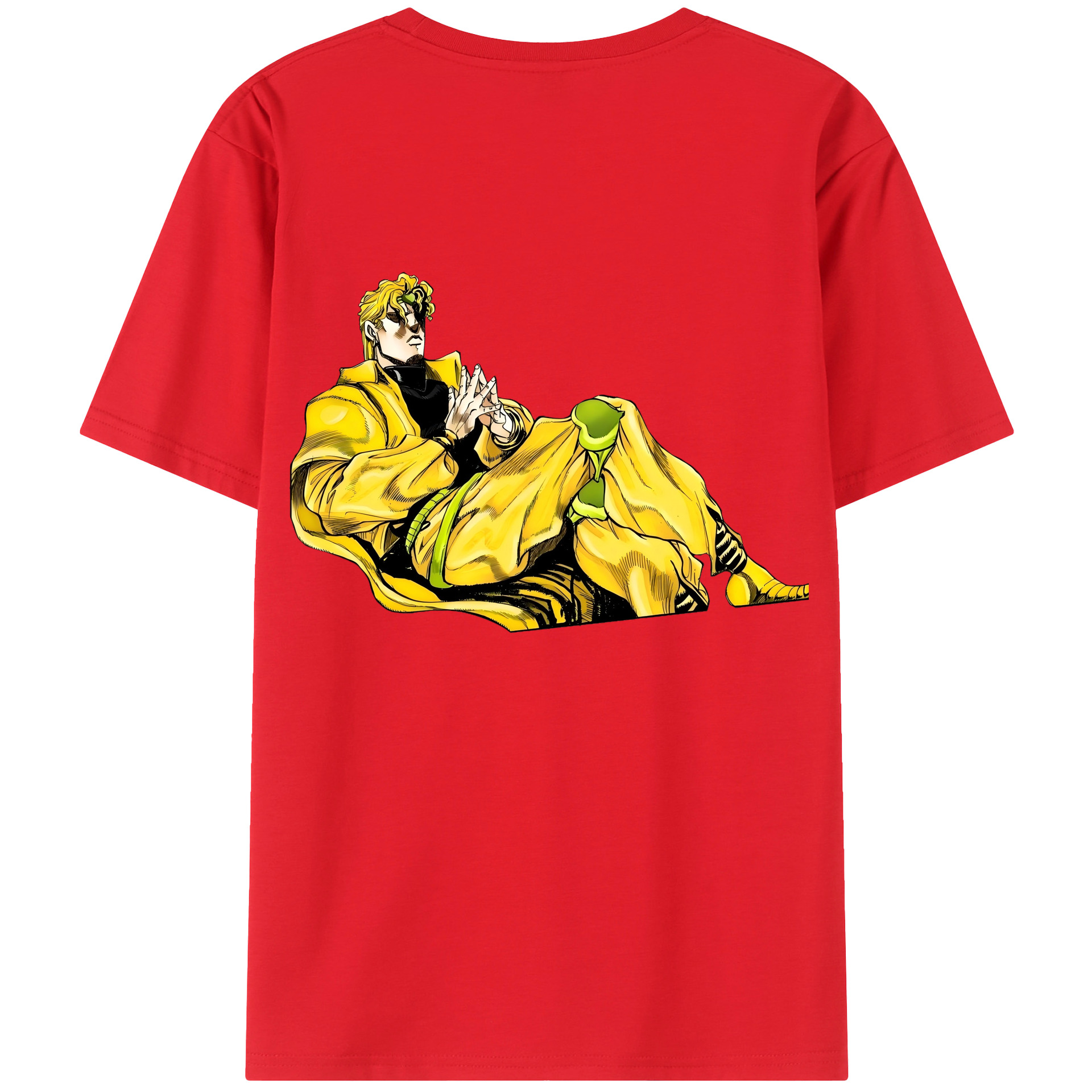 （画像用） ジョジョの奇妙な冒険 ディオ?ブランドー JoJo's Bizarre Adventure Dio Brando 綿100％ メンズ半袖Tシャツ（バックプリント） 通気性