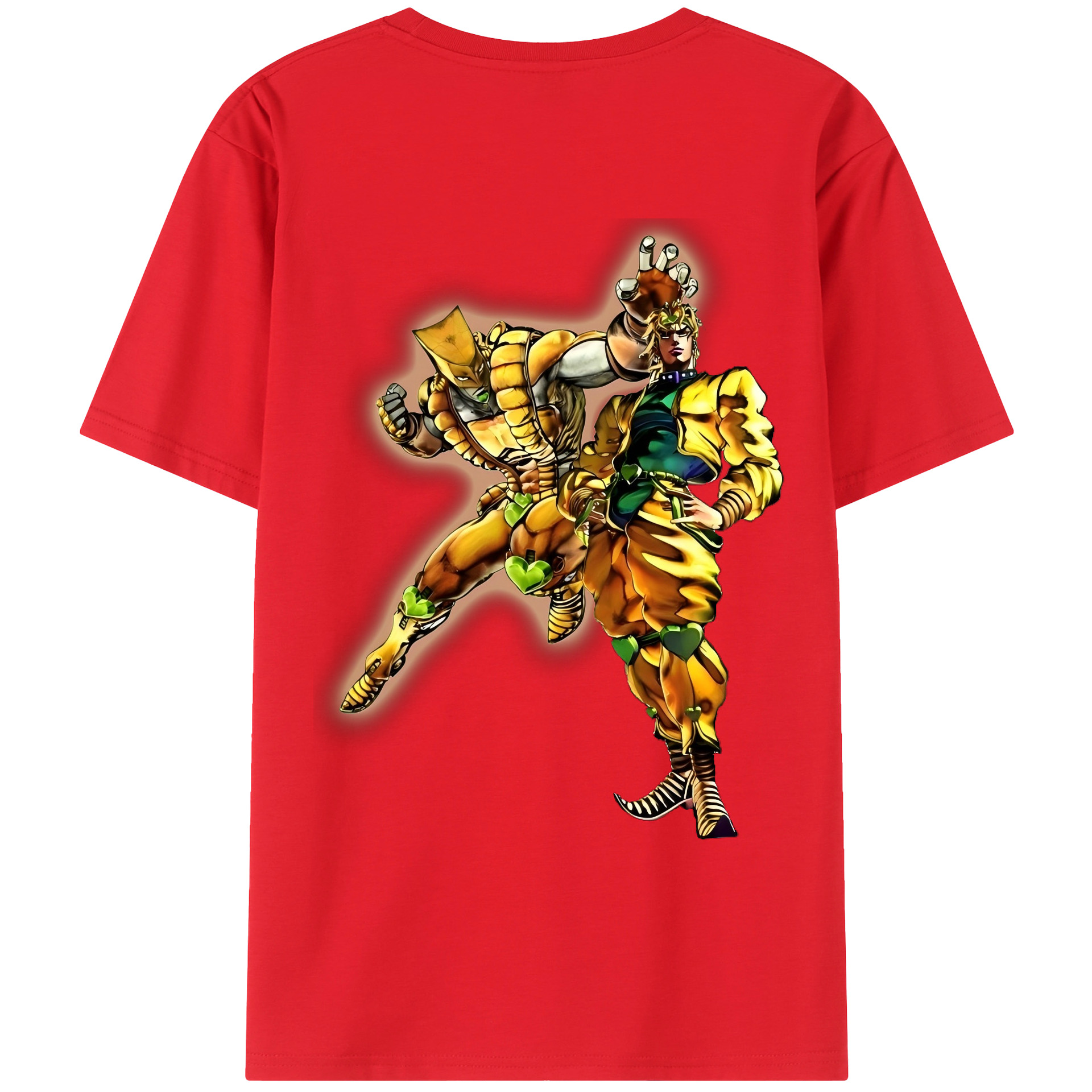 （画像用） ジョジョの奇妙な冒険 ディオ?ブランドー JoJo's Bizarre Adventure Dio Brando 綿100％ メンズ半袖Tシャツ（バックプリント） 通気性