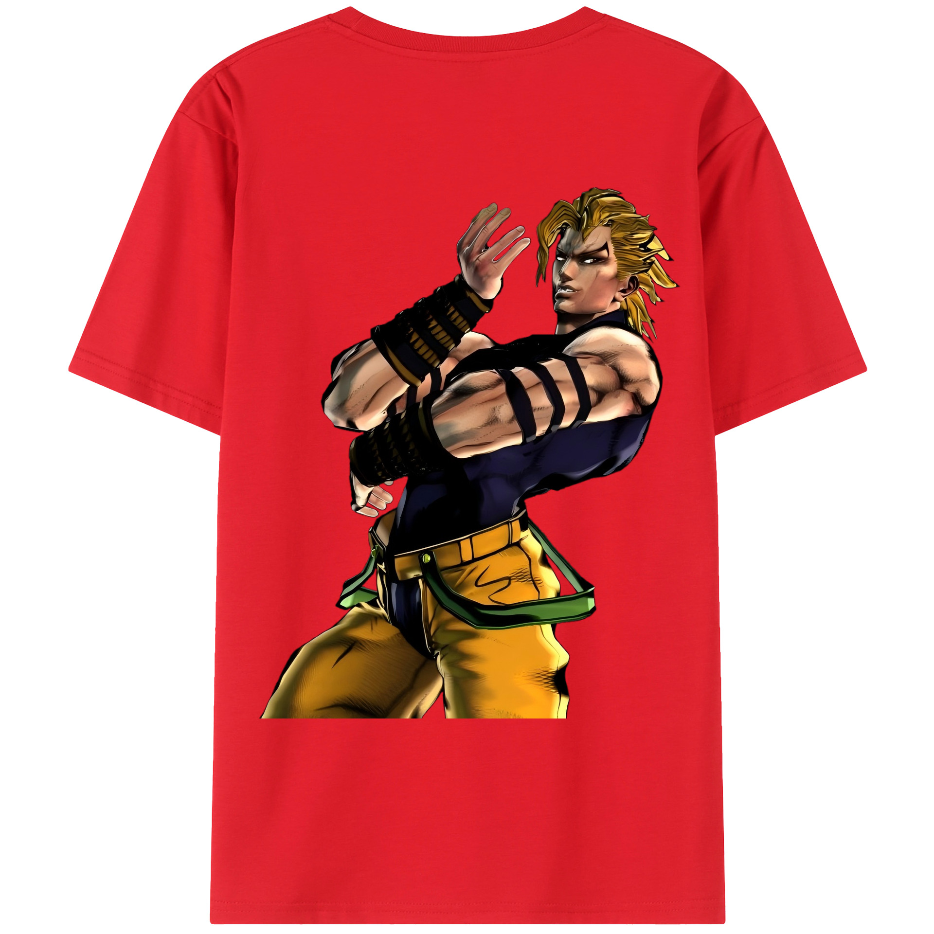 （画像用） ジョジョの奇妙な冒険 ディオ?ブランドー JoJo's Bizarre Adventure Dio Brando 綿100％ メンズ半袖Tシャツ（バックプリント） 通気性