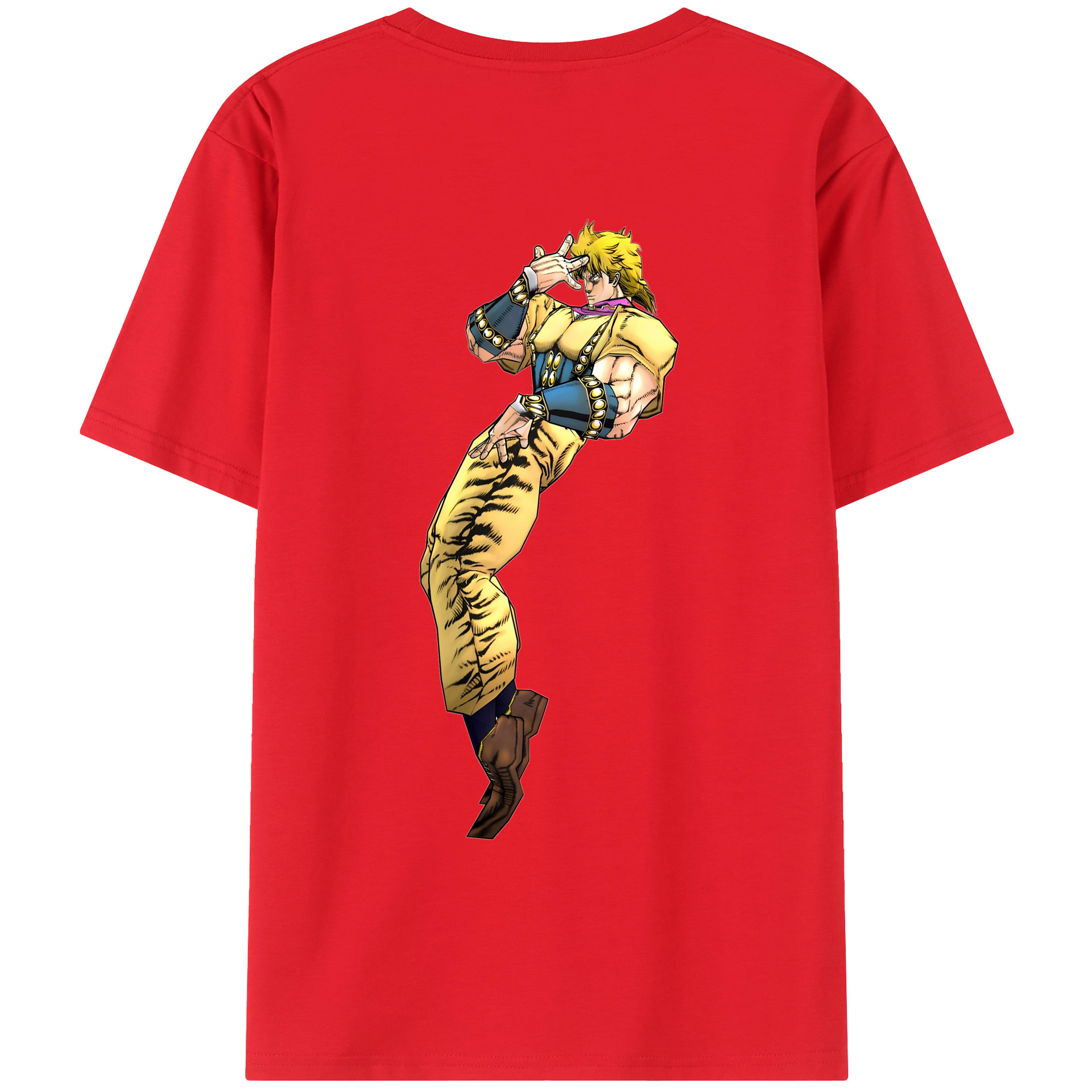 （画像用） ジョジョの奇妙な冒険 ディオ?ブランドー JoJo's Bizarre Adventure Dio Brando 綿100％ メンズ半袖Tシャツ（バックプリント） 通気性