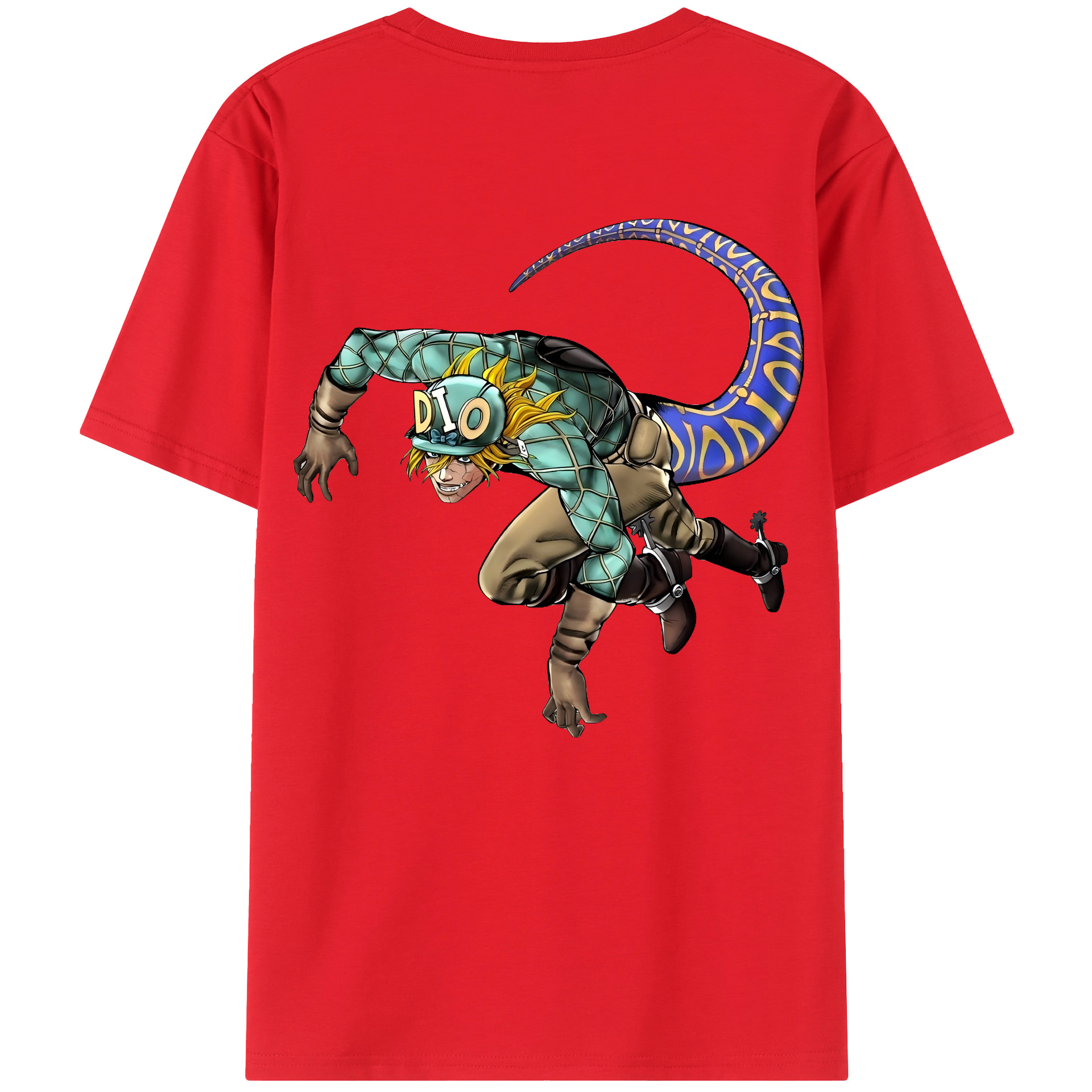 （画像用） ジョジョの奇妙な冒険 ディオ?ブランドー JoJo's Bizarre Adventure Dio Brando 綿100％ メンズ半袖Tシャツ（バックプリント） 通気性