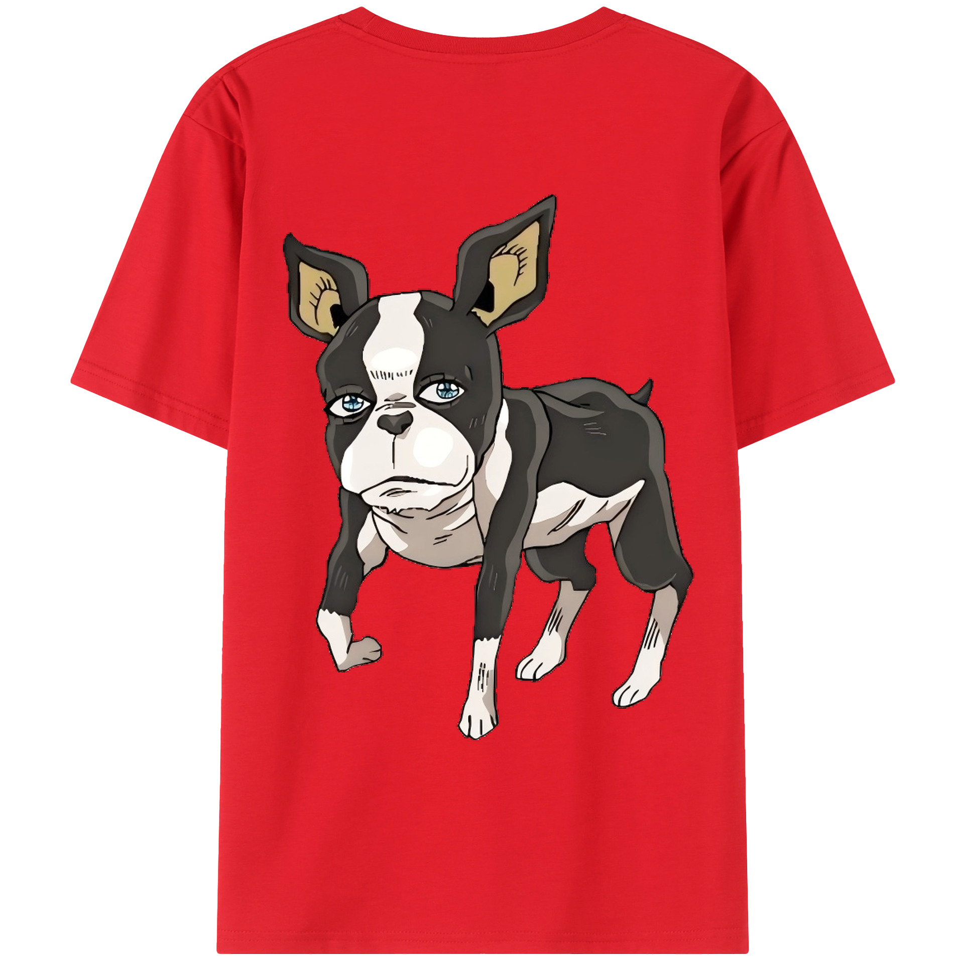 （画像用） ジョジョの奇妙な冒険 イギー JoJo's Bizarre Adventure Iggy 綿100％ メンズ半袖Tシャツ（バックプリント） 通気性